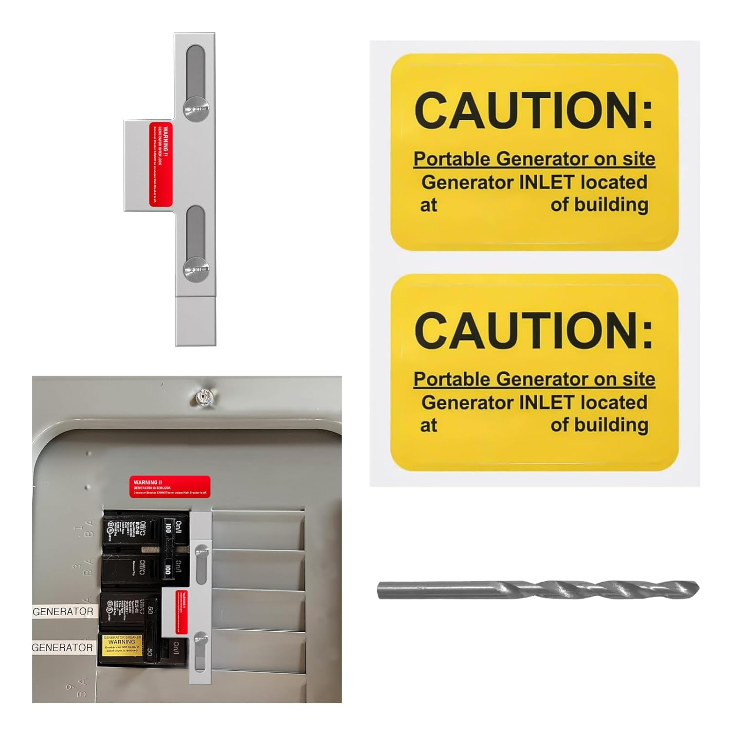 Generator Interlock Kit Compatible with Eaton Cutler Hammer 100 Amp and 125 Amp Panels Breaker,For Safe Usage of Portable Power during Outage,Professional and Interlock Kit (1)