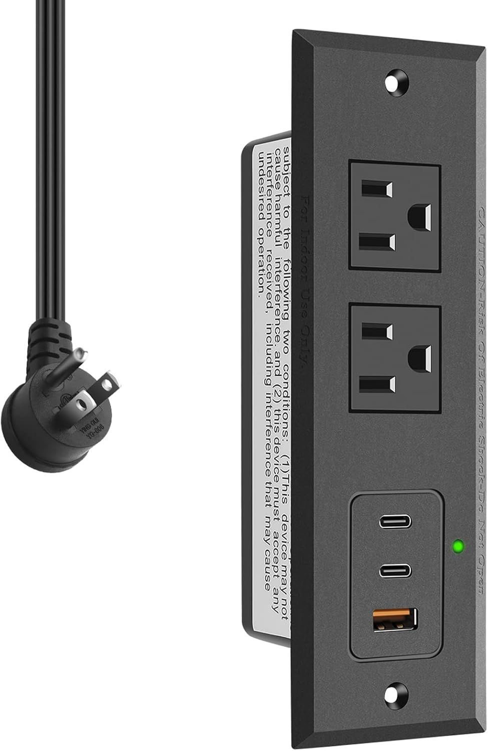 Regleta empotrada con dos puertos USB-C y carga rápida USB A