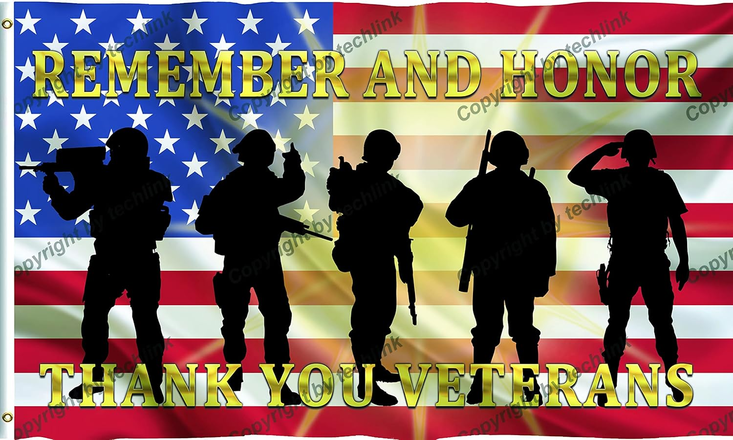 US Veterans Day Soldier Flag Memorial Day 3x5 Ft Flag Independence Day Outdoor Indoor Decorations Gifts Memorabilia