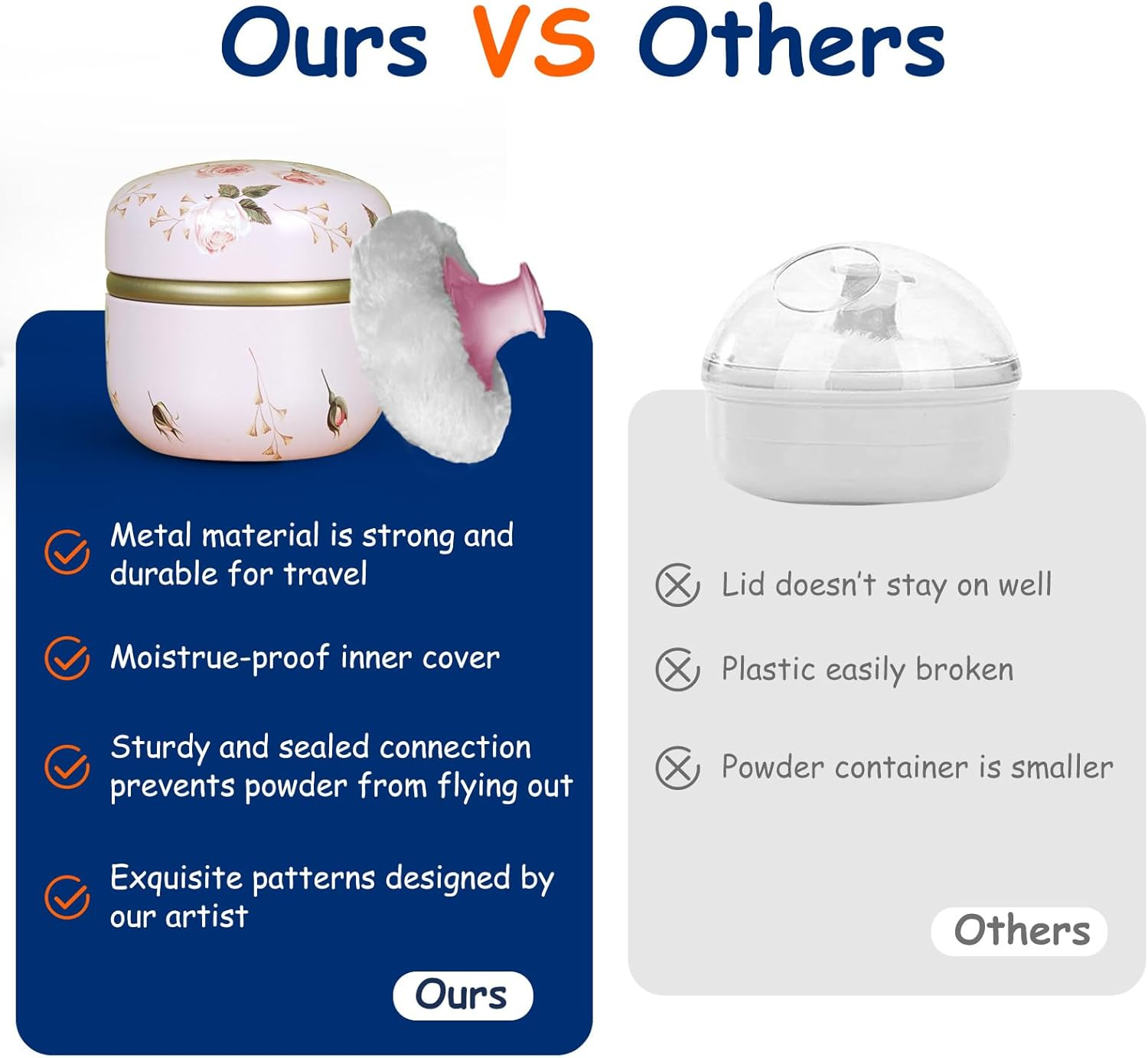 Qopoto Body Powder Puff and Container for Dusting Powder, Women Powder Puff a... - Picture 5 of 22