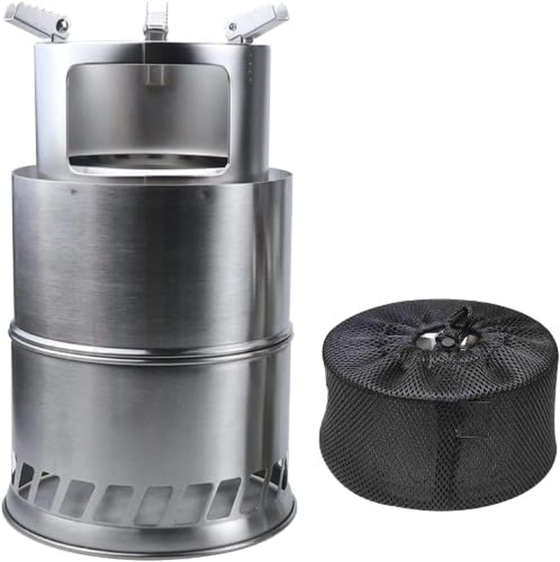 Camping Stove, Mini Camp Wood Stove Portable Stainless Steel Wood Burning Sto... - Picture 2 of 13