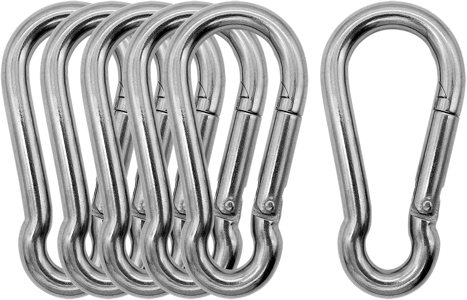 Marine Grade 316 Stainless Steel Carabiners Heavy Duty, Durable & Rust-Free Clips for Gym, Swing, Dog Leashes, Hammocks, Keychains, and More