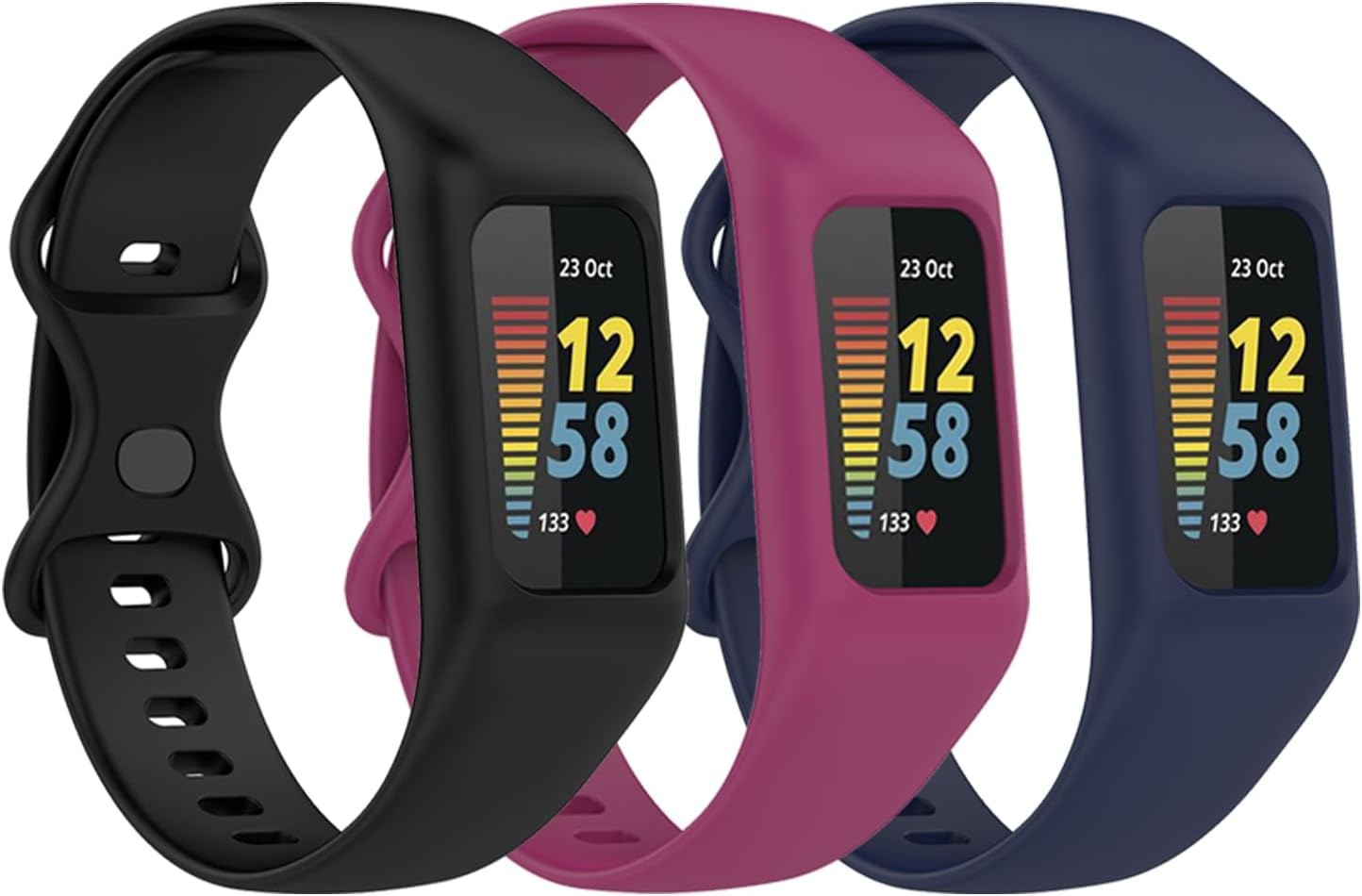 Gheper 3 Pack Soft Watchband Compatible with Fitbit Charge 6, Charge 5, Charg... - Picture 10 of 13