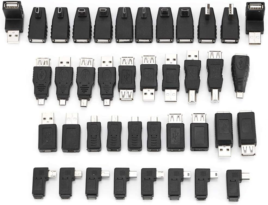 USB Adapter Kit, 40PCS Multiple USB2.0 Adapter Converter Connectors, Compatible USB1.1/1.0