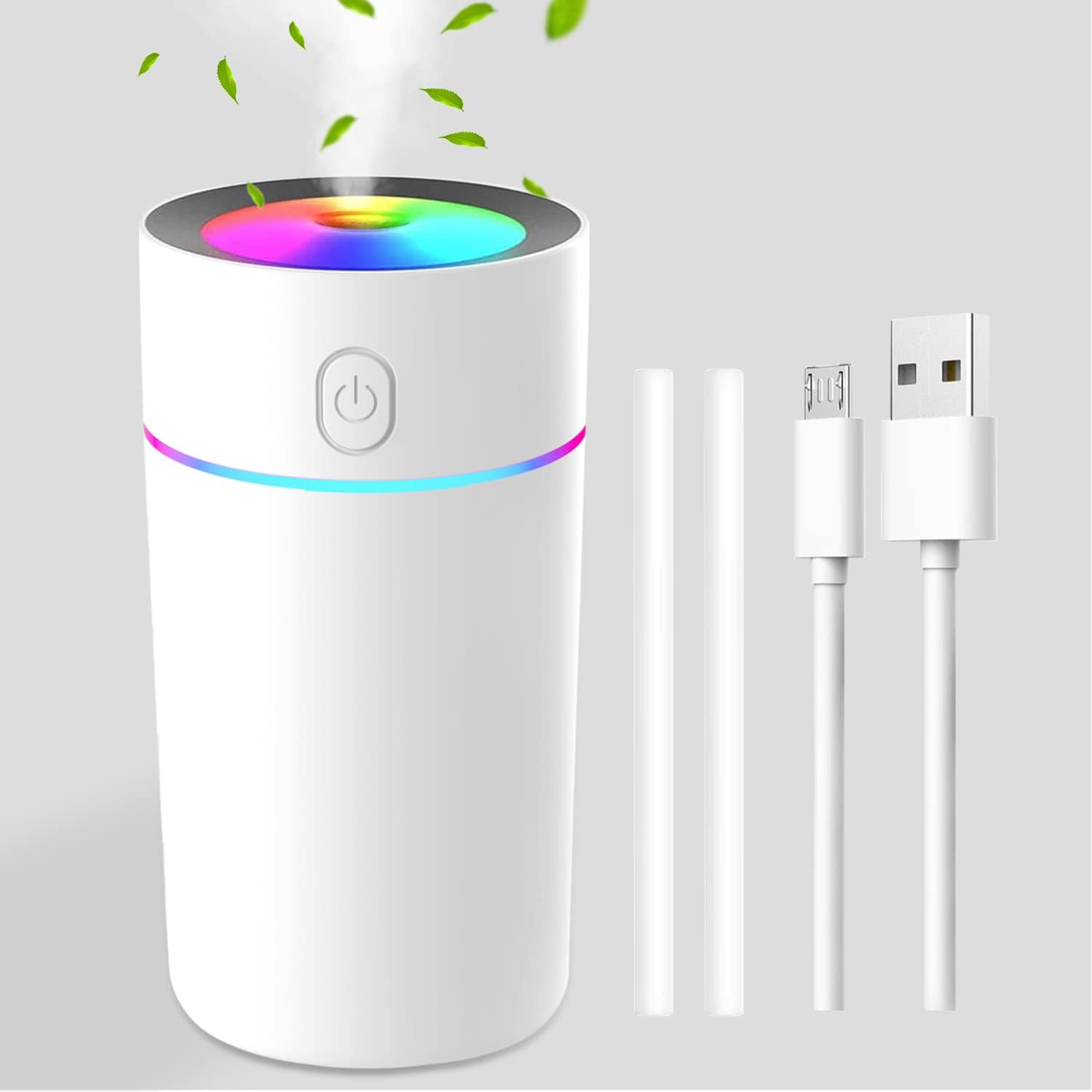Portable Mini Humidifier with 7-Color Lights, Cool Mist Small Desk Humidifiers C