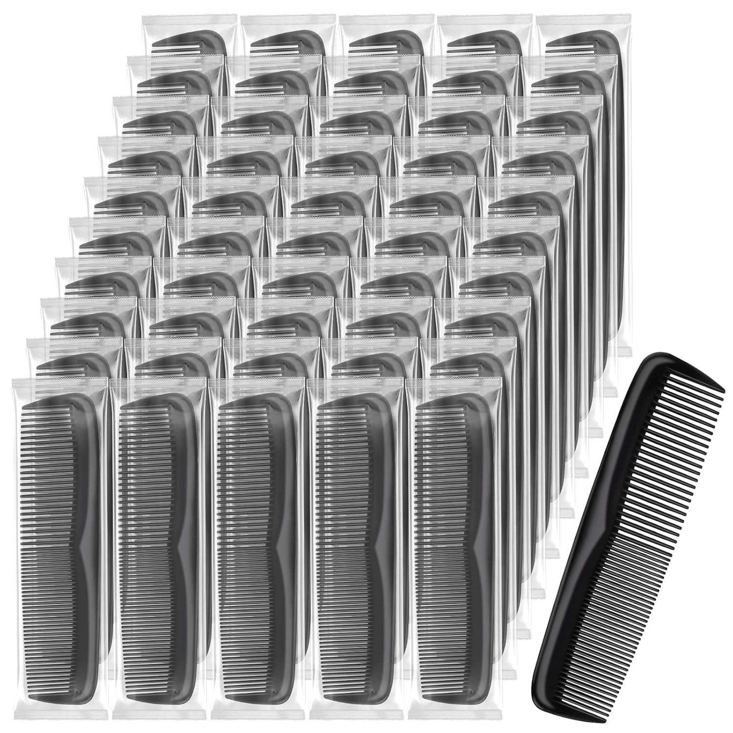 Pocket Hair Combs Bulk for Men 50 Pack, Homeless Supplies Bulk Wide Fine