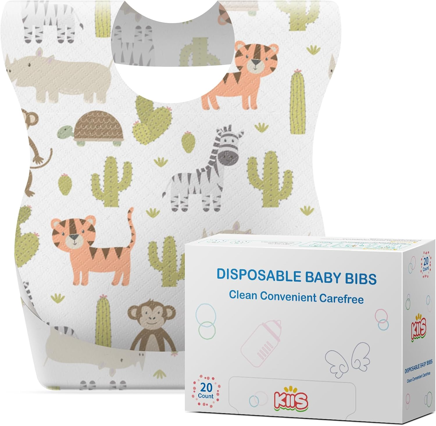 Disposable Baby Bibs for Travel - Paper Bibs for Infant, Toddlers & Kids - Travel & Daycare Essentials, 20 Count