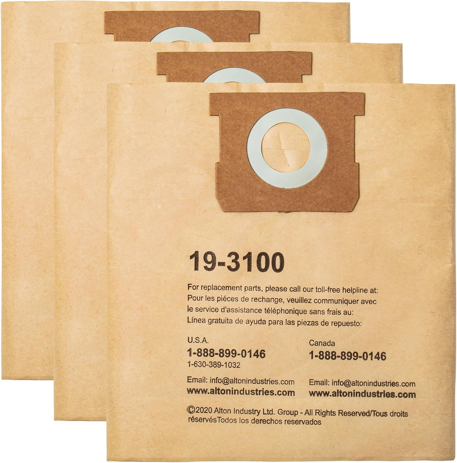 3 Pack STANLEY Filter Bag 19-3100, for 5-8 Gallon Wet/Dry Vacuum, Compatible with STANLEY SL18115 SL18115P SL18116 SL18116P SL18117 SL18701P-10A SL18410P-5A SL18410-5B and Porter-Cable PCX18406-5B