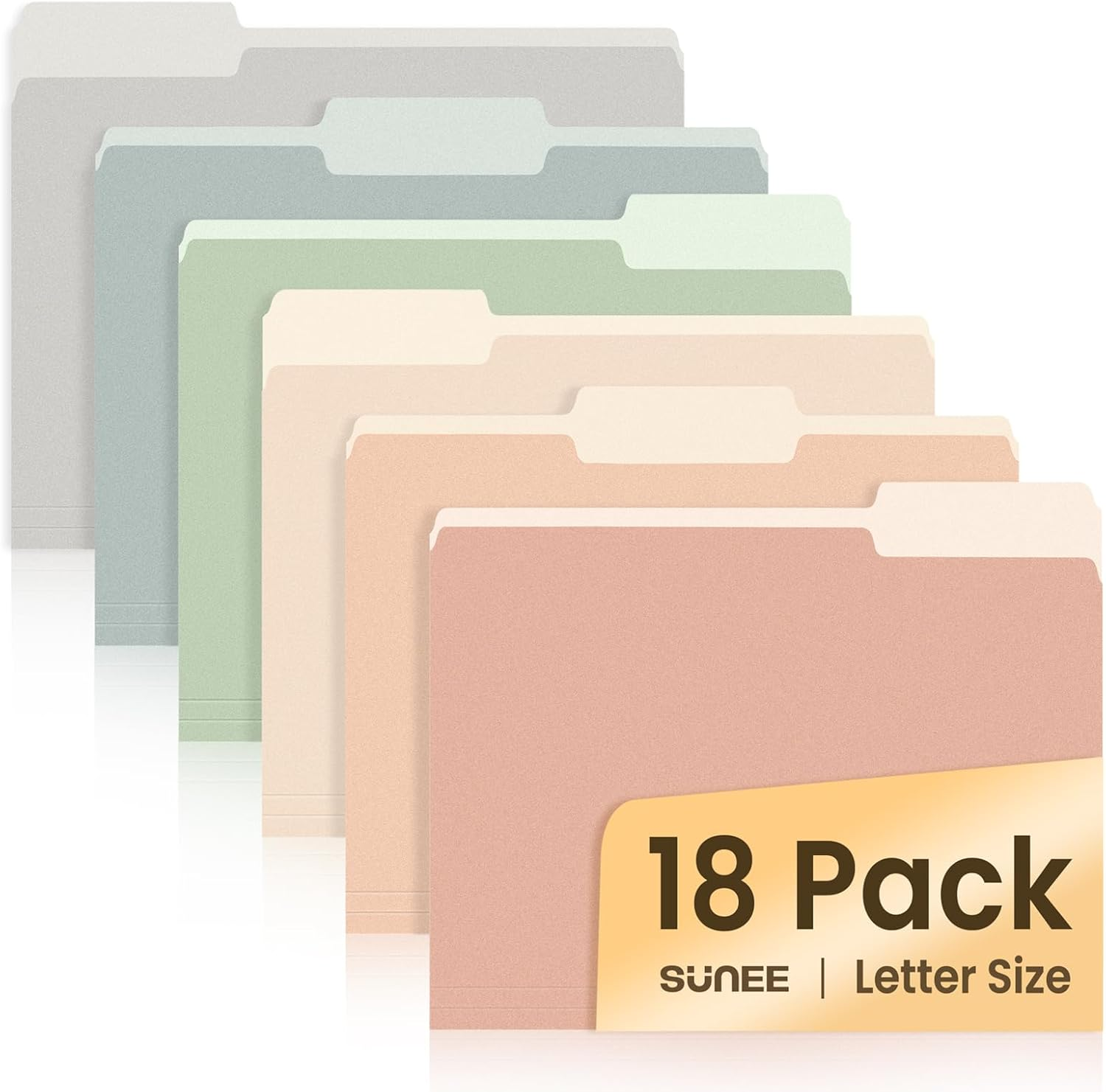 File Folders, 18 Pack Manilla Folders 8.5 X 11, Colored Folder Office Organization Home School Folders for Documents Files Paper, 6 Pastel Colors