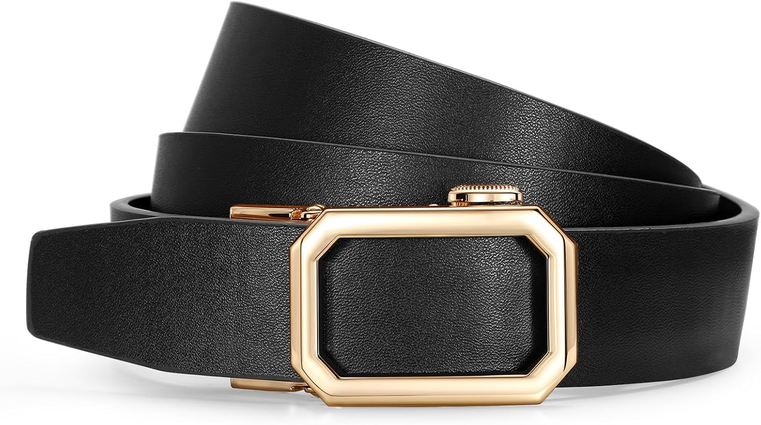 Ratchet Belt for Women Fashion Women Leather Belts for Jeans Dresses Pants with Gold Buckle Width 1.2