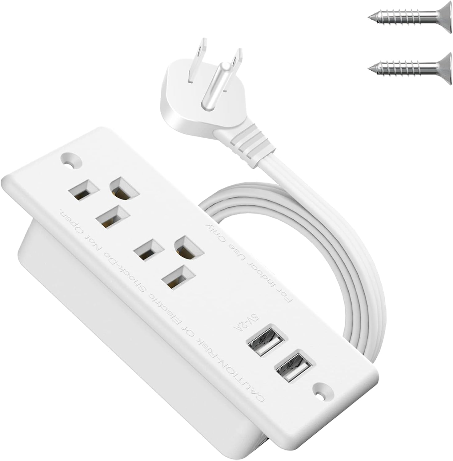 Recessed Power Strip with Usb,Flat Plug Ultra Thin Extension Cord,Furniture