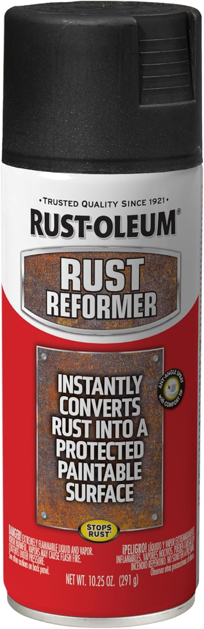 Automotive Reformer Spray 291Ml Black – Instant Rust-To-Paint Converter, Fast-Drying, Prevents Future Corrosion, for Trailers, Cars & Trucks