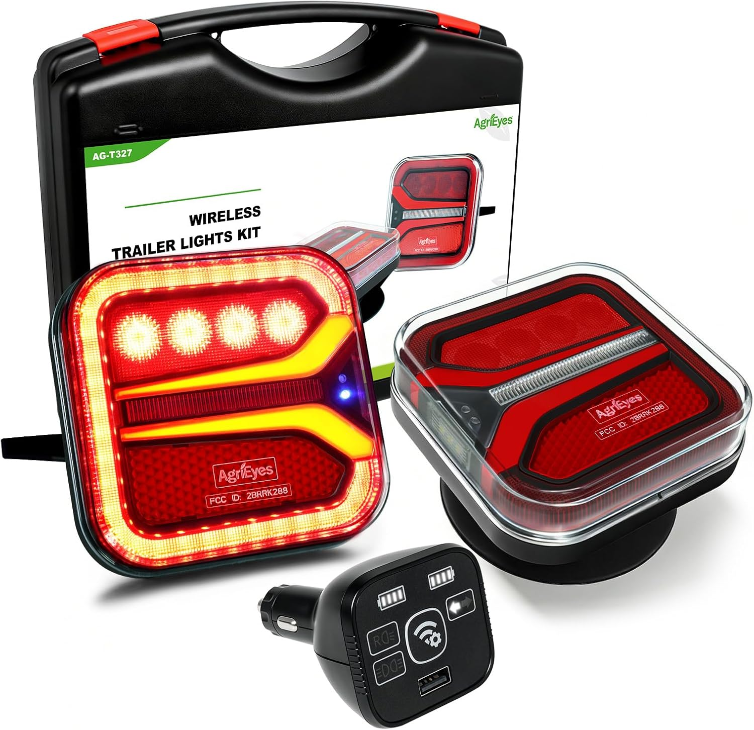 T327C Wireless Trailer Lights W/Receiver, Magnetic Tow Light Kit