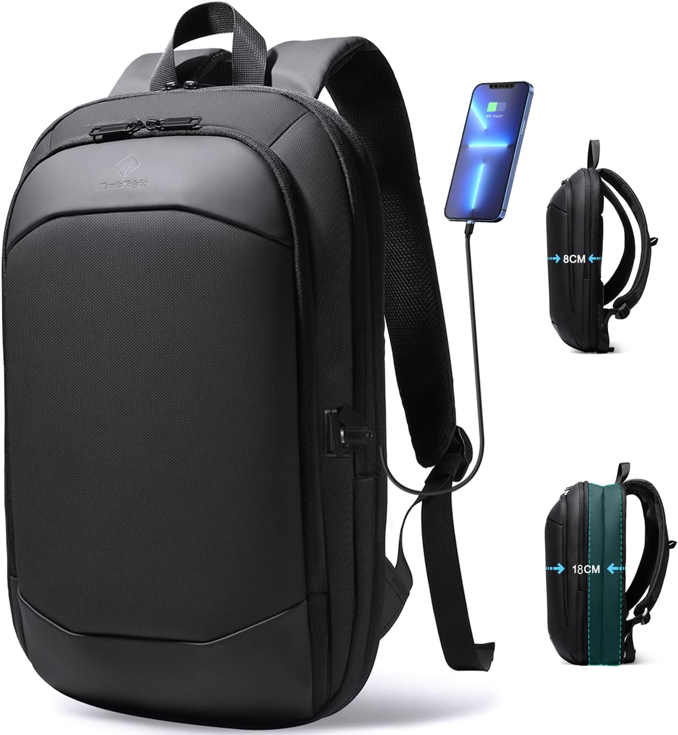 Business Backpack for Men 17 Inch,Slim & Expandable Waterproof Travel