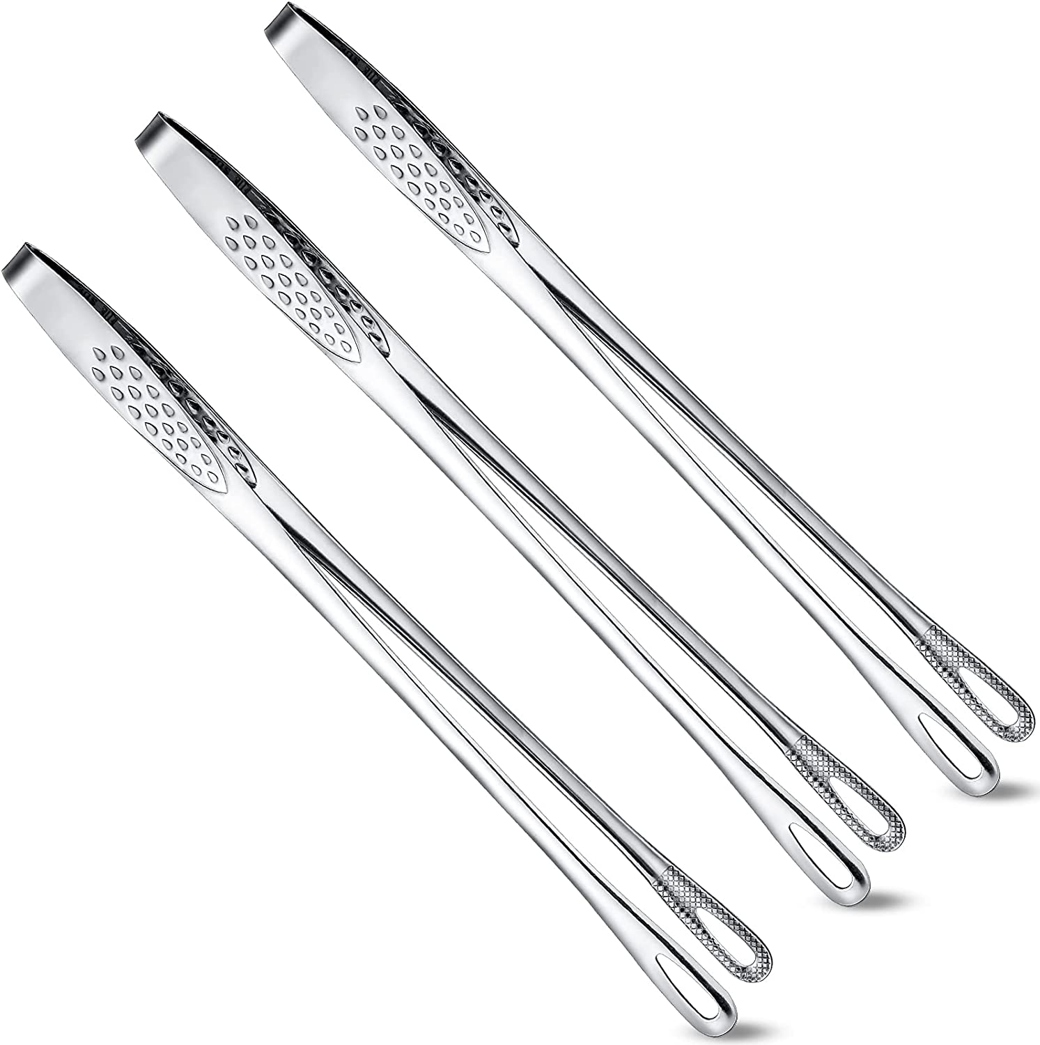 3 Pcs 11 Inches Kitchen Tongs Korean BBQ Tweezers for Cooking Stainless Steel Kitchen Tweezers Grill  Yakiniku Cooking Clamp Tool for Salad, Fish, Steak, Barbecue, Buffet, Meat