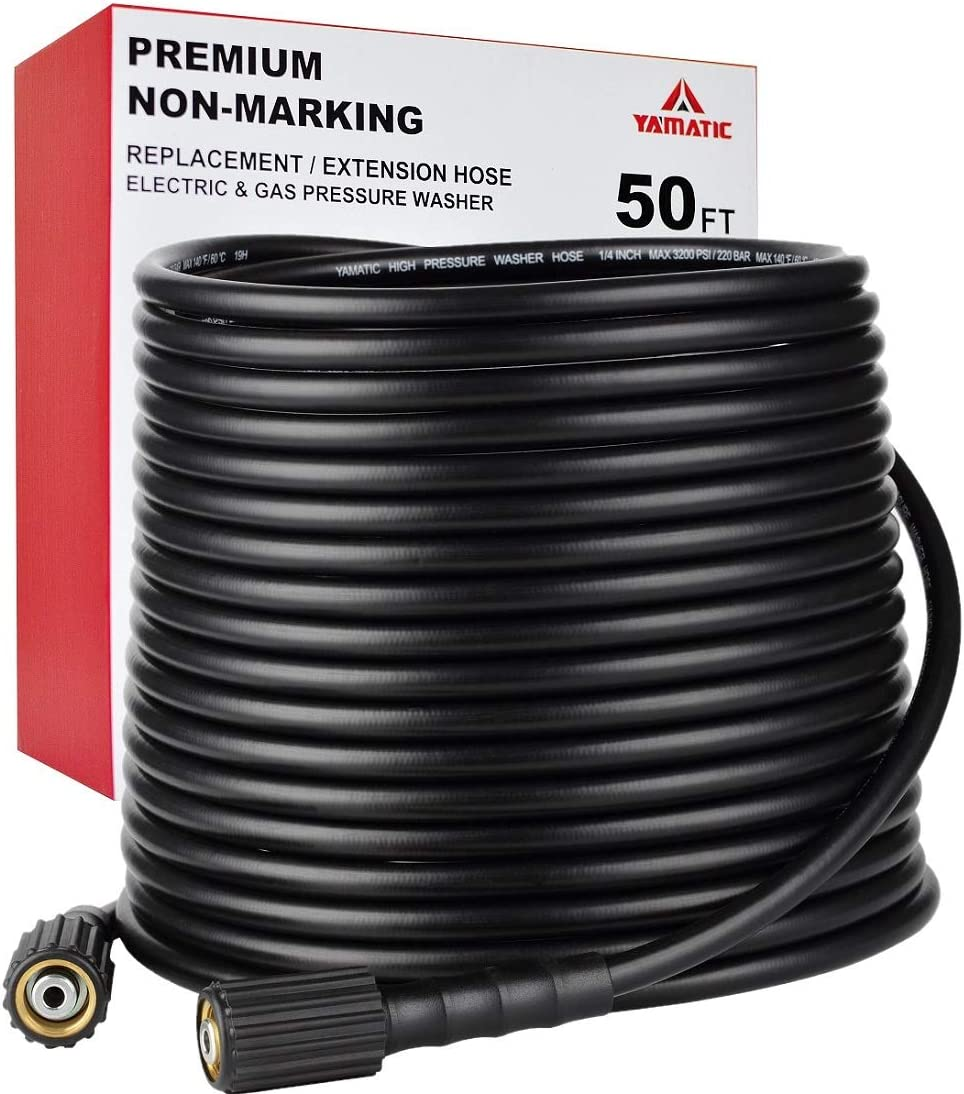 YAMATIC Kink Resistant Pressure Washer Hose 50FT 1/4