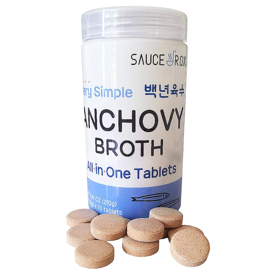 Anchovy Broth (쏘스락 백년육수), Tablet Anchovy Broth 210G (3G X70Ct),All-In-One Tabelts, Made in Korea