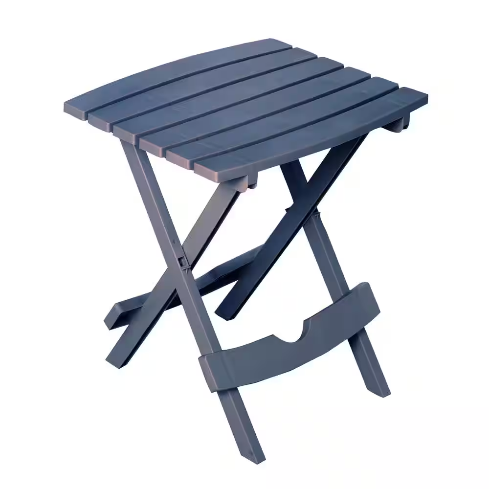 Adams Quik-Fold 20 in. Resin Bluestone Square Patio Side Table 258427 Free Ship