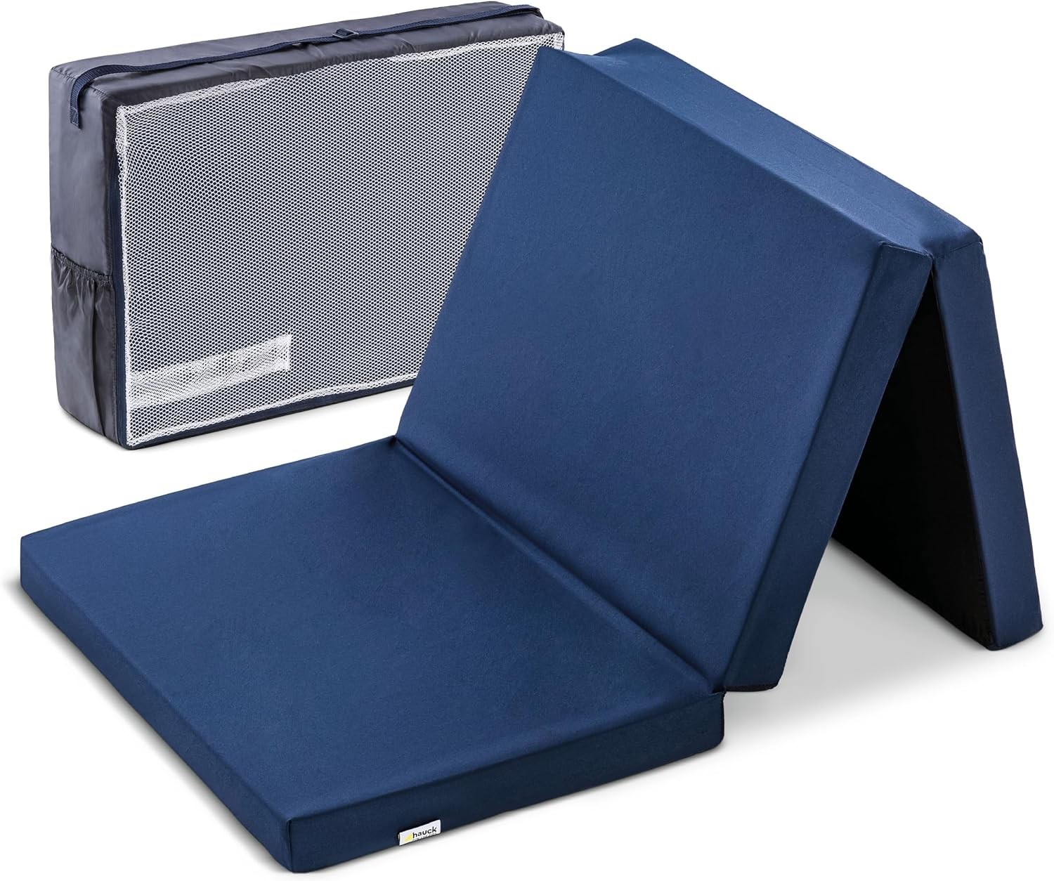 Hauck Sleeper, Navy Blue - Foldable Travel Cot Mattress 120X60X5 Cm with Carry Bag, Foam Filling, Lightweight and Portable, Fits Most Travel Cots, for Holidays, Visiting or Home Use
