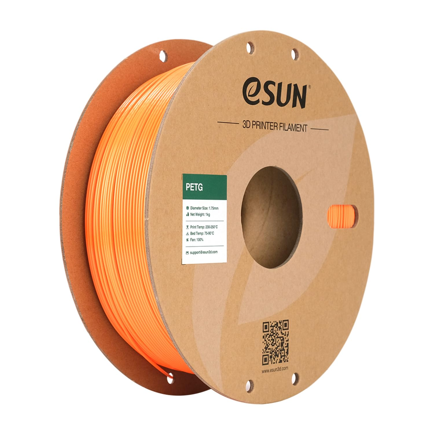 3D Printing Filament PETG Spool 1.75Mm 1KG Dimensional Accuracy +/- 0.05Mm for 3D Printers,Solid Orange