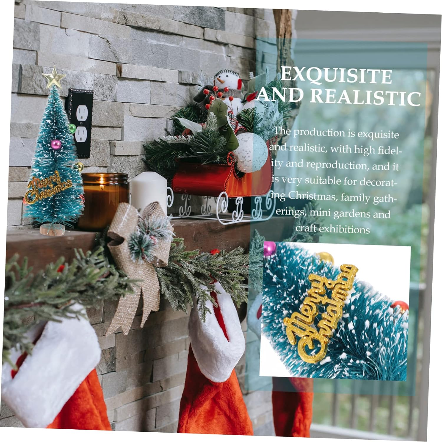 GAROZATION 2pcs Mini Christmas Tree Artificial Tree Miniature Pine Tree Adora... - Picture 7 of 13