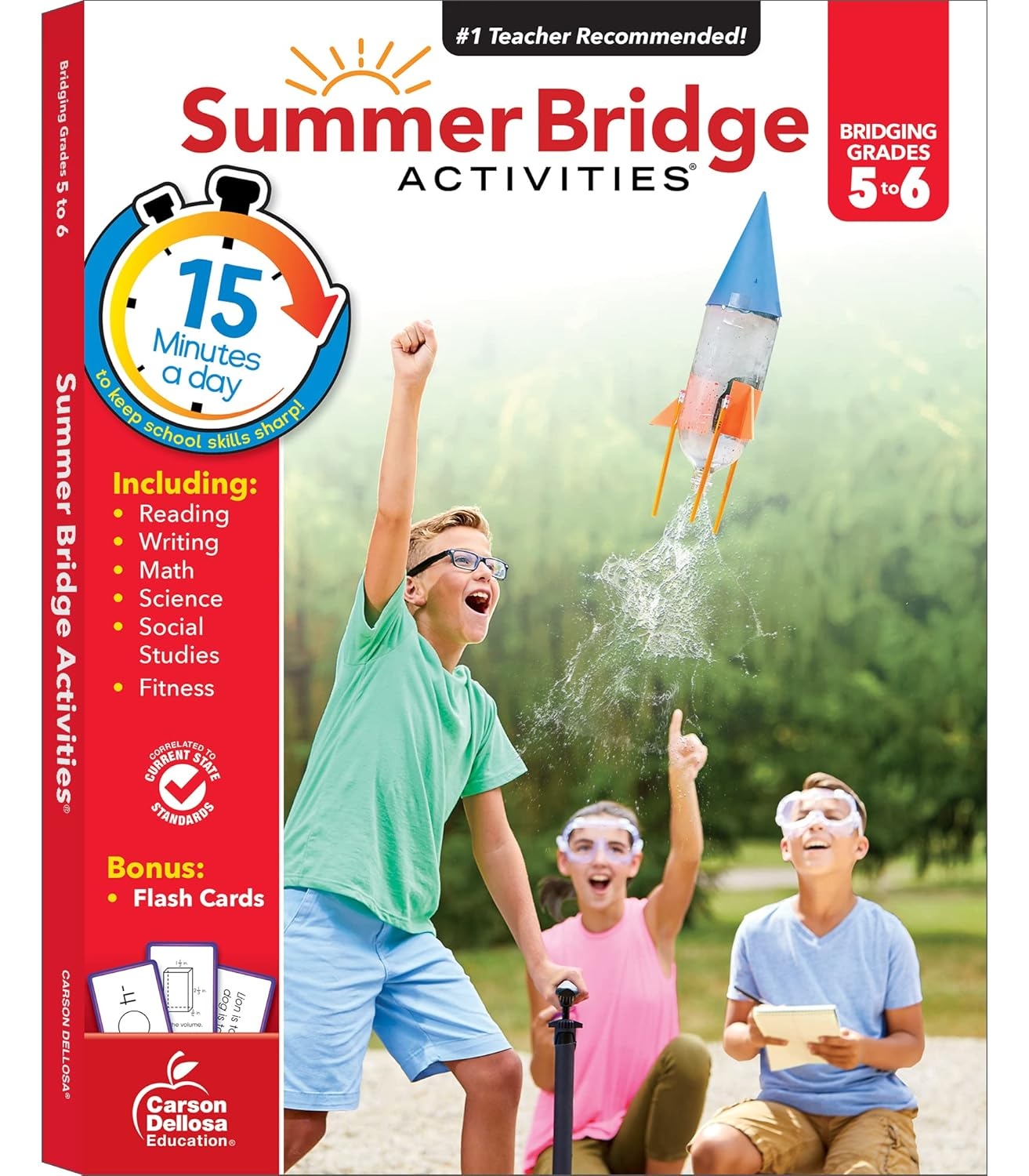 Summer Bridge Activities 5Th to 6Th Grade Workbooks All Subjects, Activity Book with Math, Reading Comprehension, Science, Fitness, Social Studies, Writing Practice, and Flash Cards (Volume 7)
