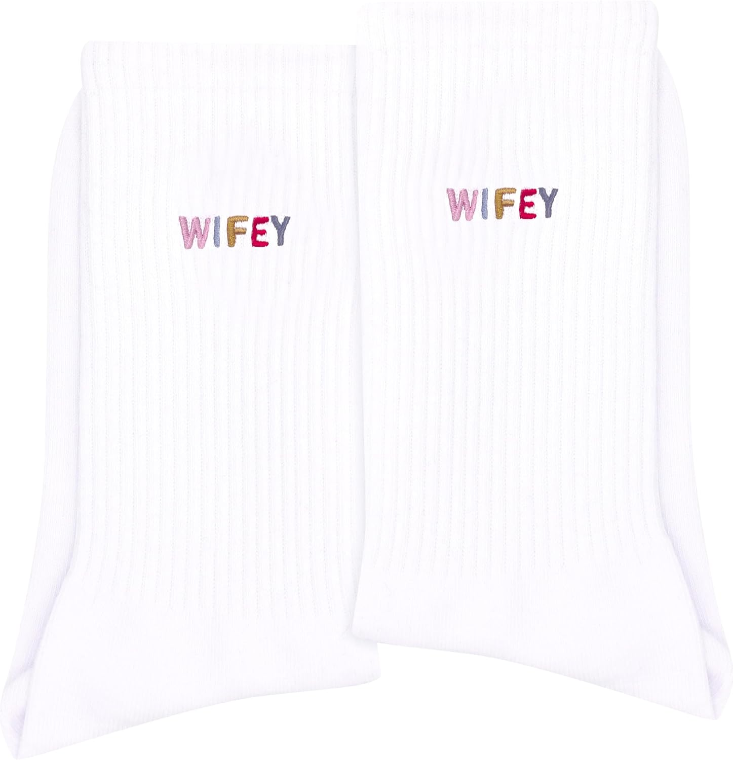 Wifey Socks, Bride Socks for Wedding Day, Wifey Gifts, Mothers Day Birthday Anniversary Wedding Valentine Christmas Engagement Embroidered Socks for Women. (173)