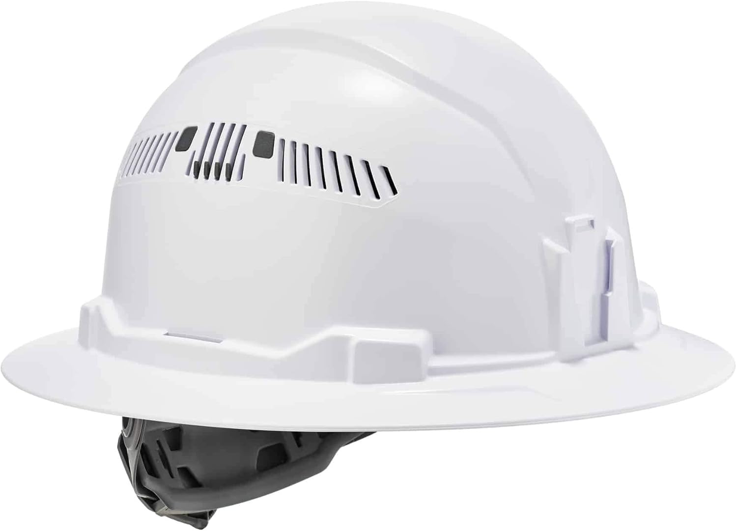 Vented Hard Hat , Full Brim Style, Ratchet Suspension, Class C,  Skullerz 8973,White