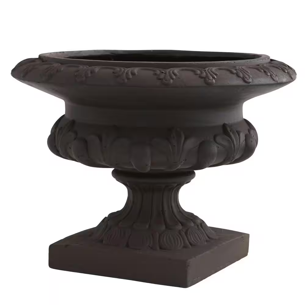 Indoor/Outdoor 12.5In. Tall Iron-Finished Decorative Urn