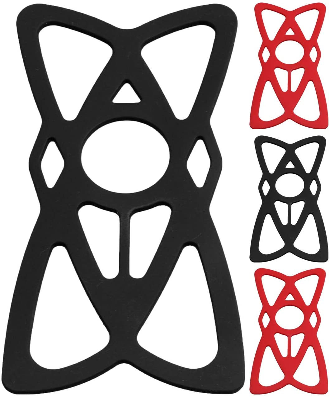 4-Pack Bike Motorcycle Phone Mount Tether - X Web Grip Silicone Cell Phone Holde