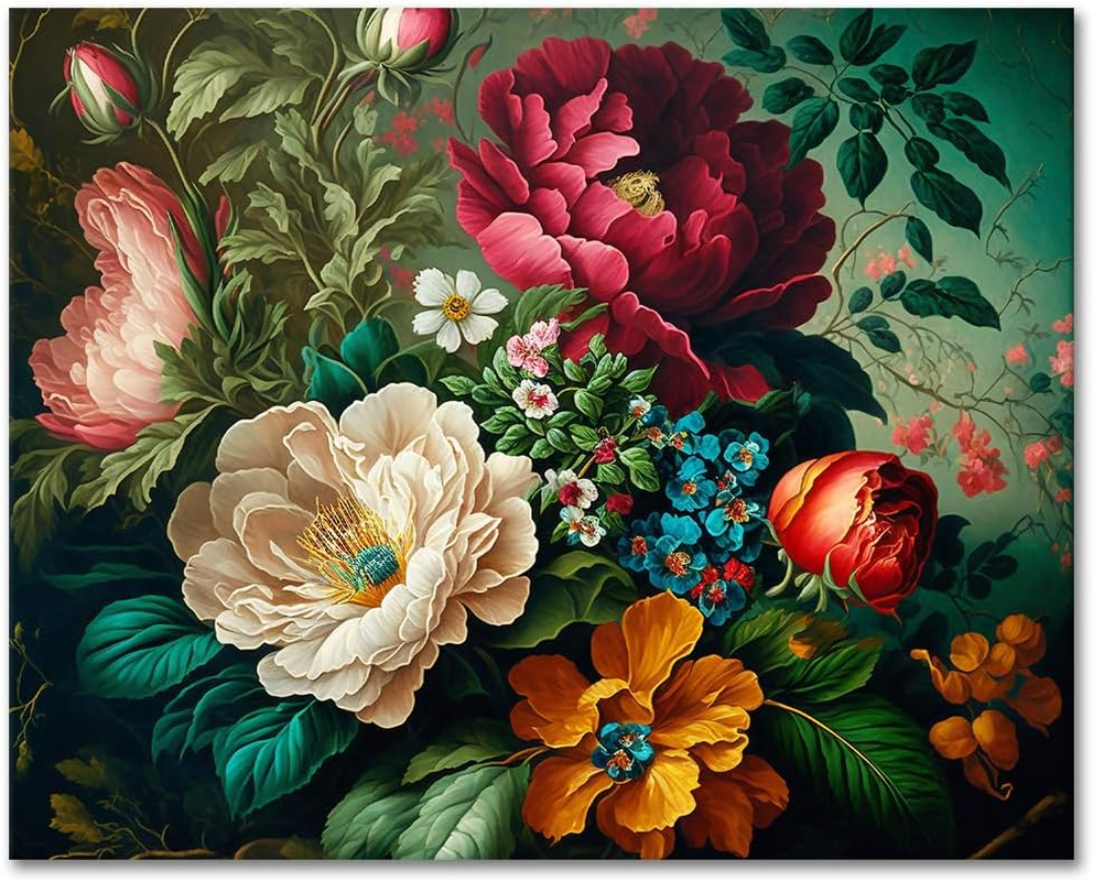 DIY Paint by Numbers Kit for Adults - Beautiful Flower Bunch Paint by Number Kit