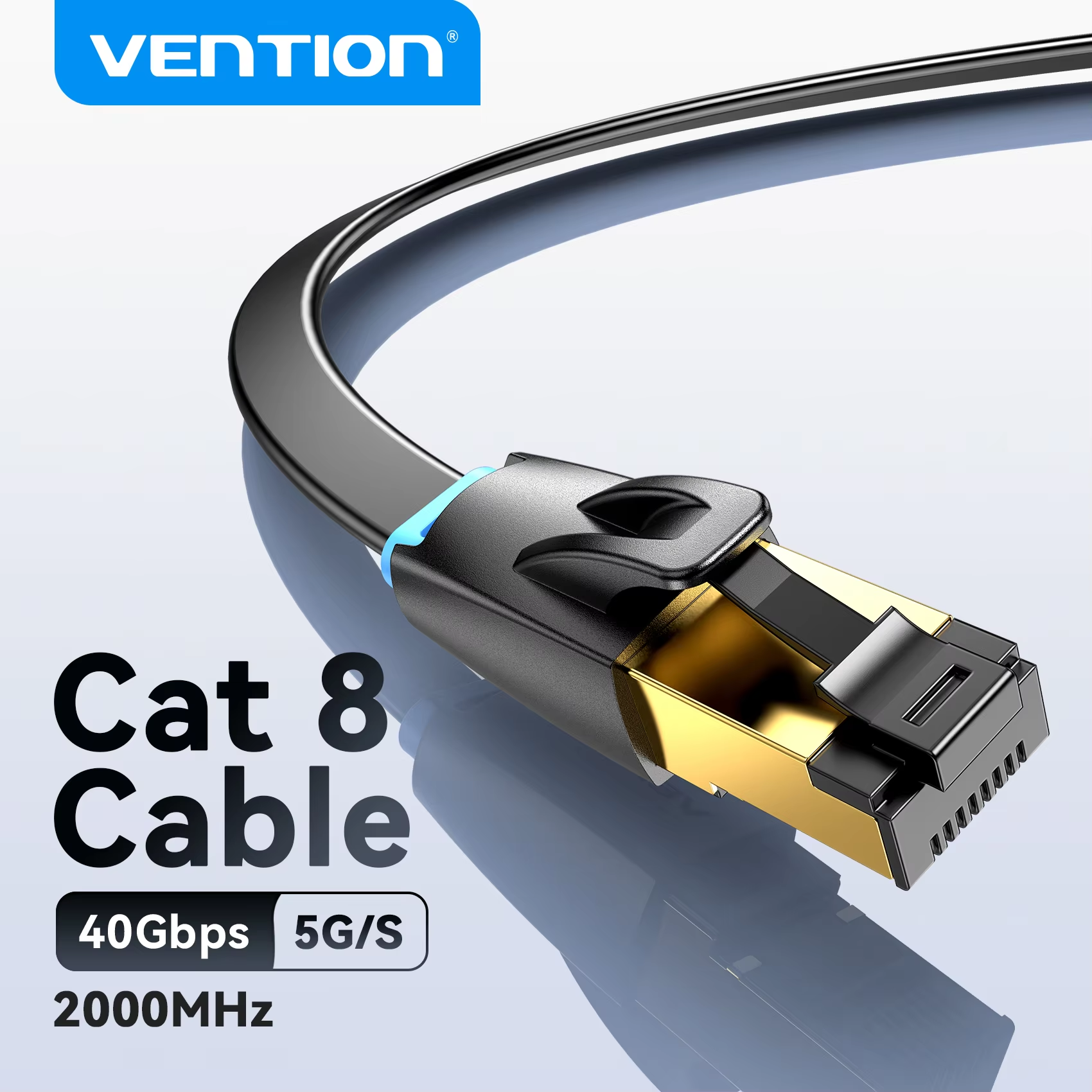 CAT8 Ethernet Cable 40Gbps 2000MHz TPE Network Lan Patch Cord for PC Laptop PS 5/4 Router RJ45 Flat wired Cable Ethernet