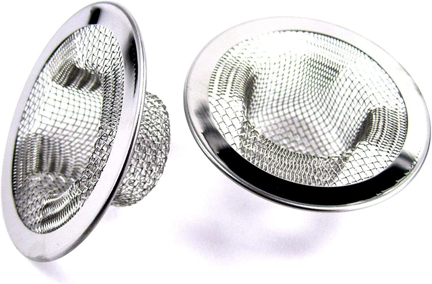 2Pcs Metal Sink Strainer Bathtub Drain Hole Hair Catcher Drain Hole Filter Trap