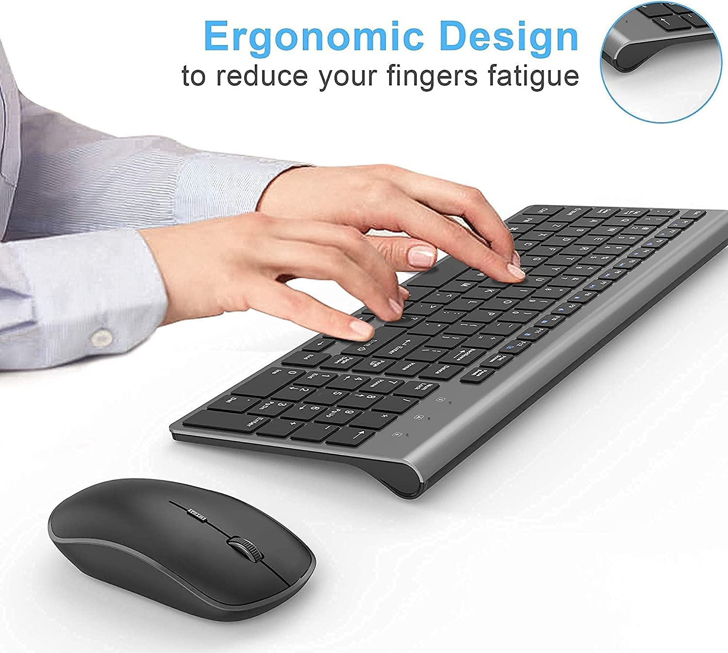 Wireless Keyboard and Mouse J JOYACCESS 2.4G Ergonomic and Slim Wireless Comp... - Picture 7 of 13