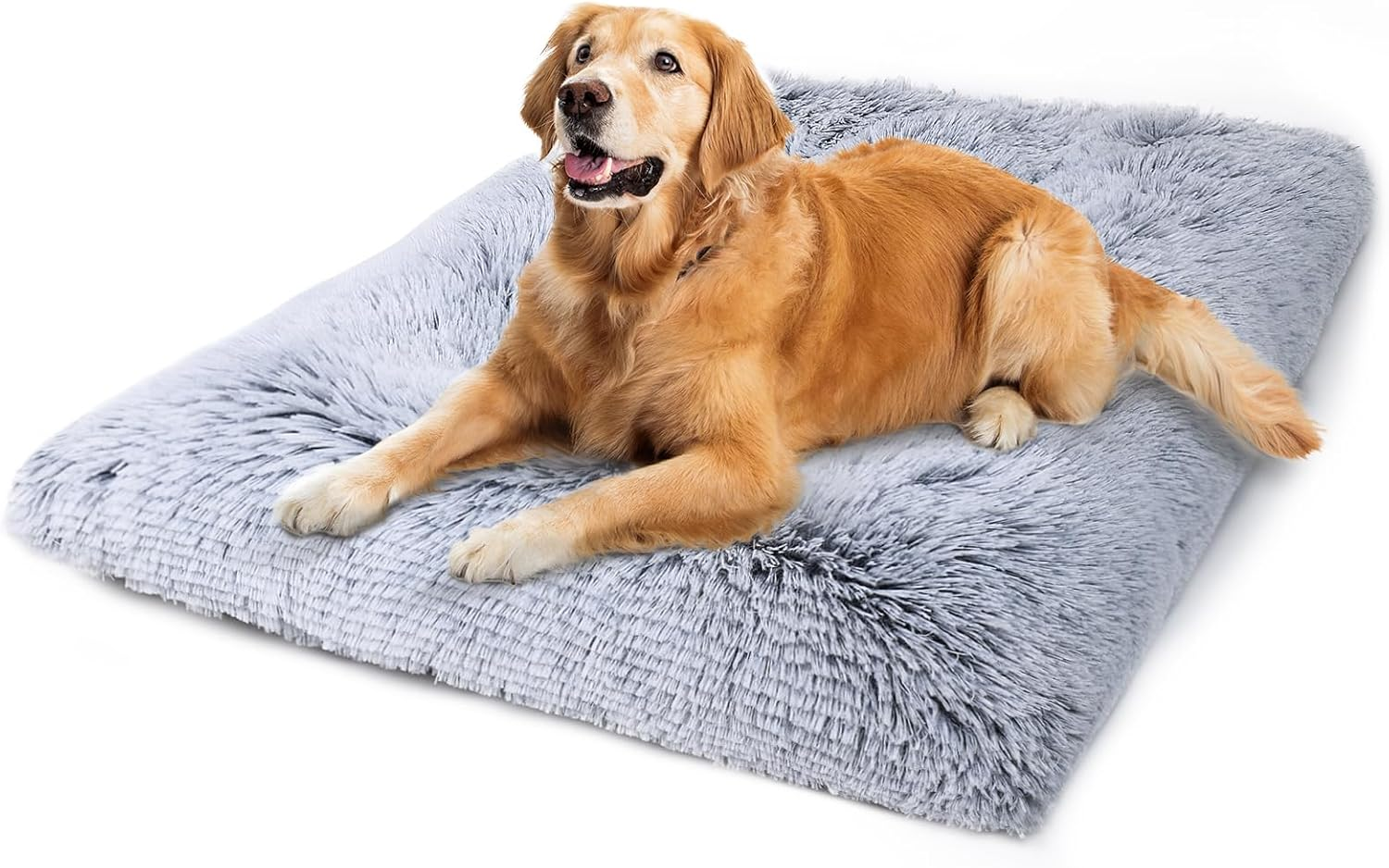 Dog Bed, Extra Large, Plush Soft Pet Beds for XL Dogs, Crate Pad, Washable, 41L X 27W X 2H Inches, 100 Lbs Capacity, Grey