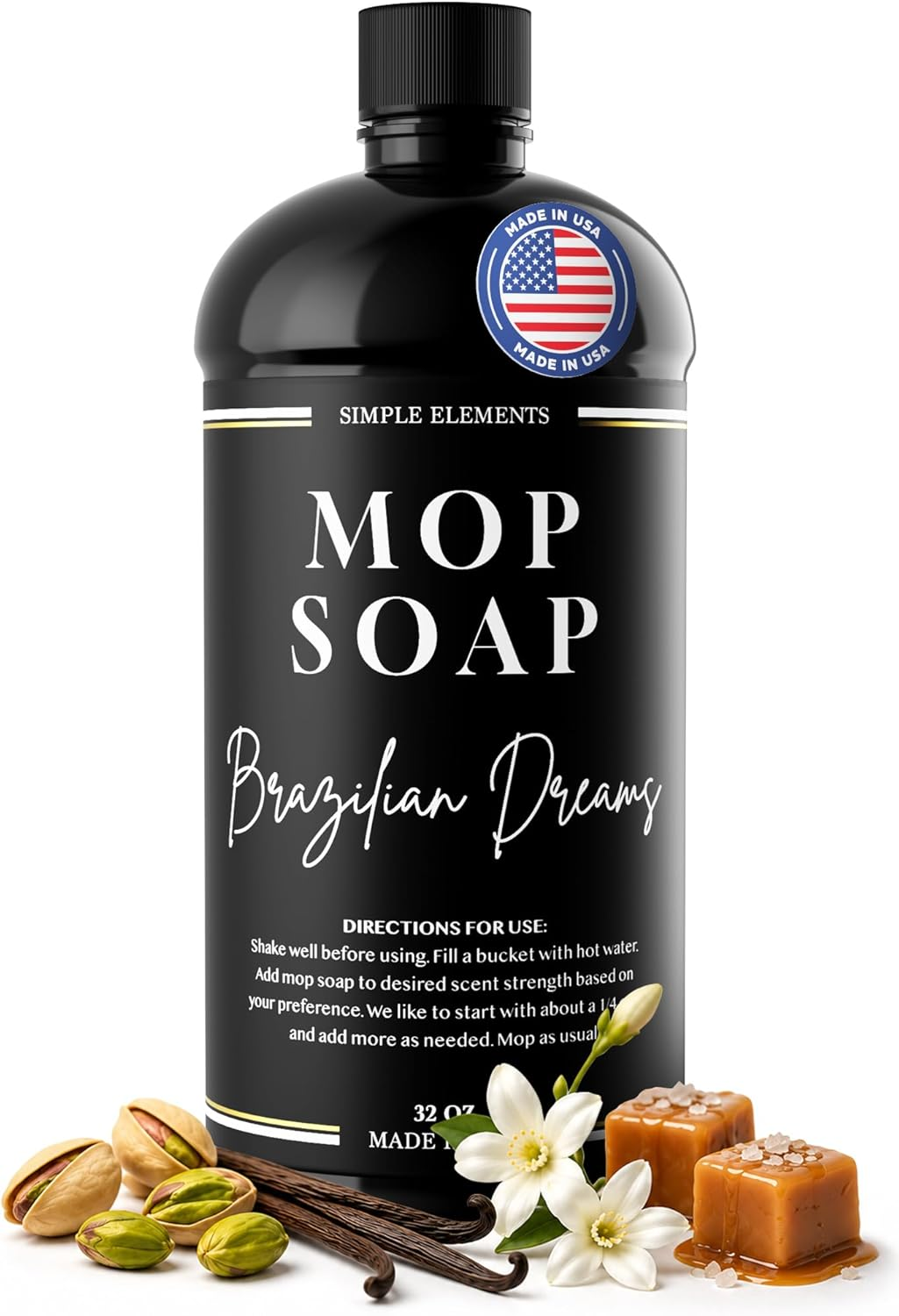 Luxury Mop Soap – Highly Scented Floor Cleaner, Concentrated Formula, No Streaks, Residue or White Cast, Floor Cleaning for Tile, Sealed Hardwood, Laminate, Vinyl and Stone – Brazilian Dreams 32 Oz