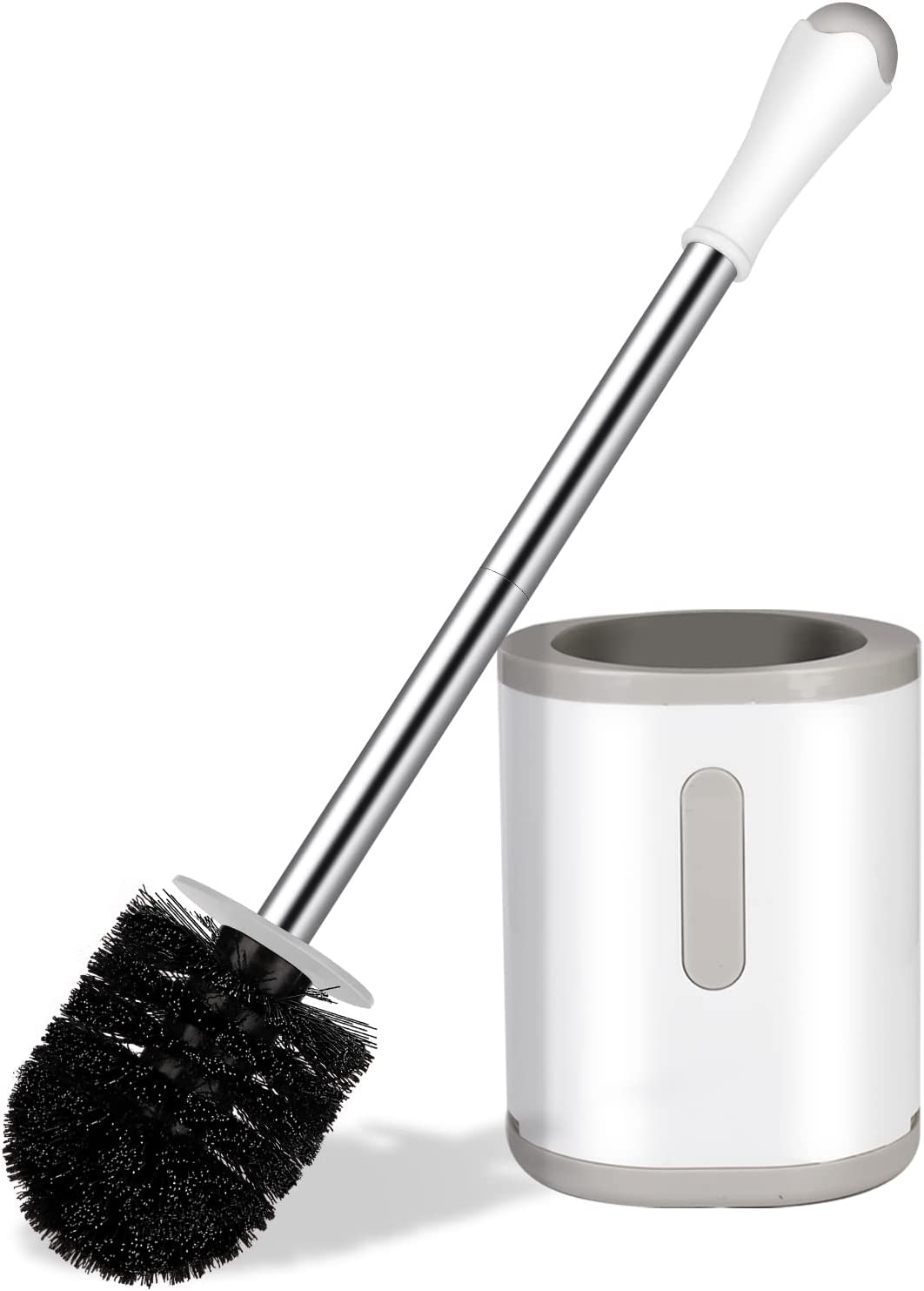 Stainless Steel Compact Toilet Brush & Holder, Drip-Proof, Easy Clean
