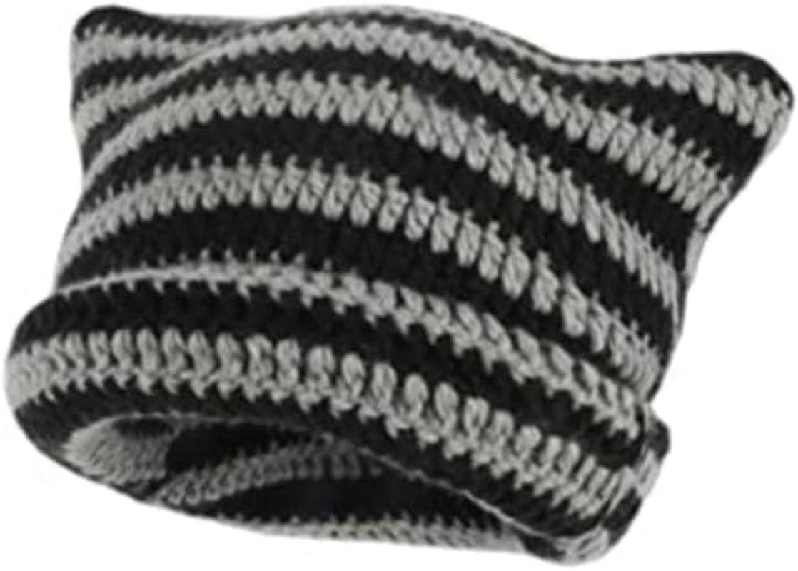 Vintage Crochet Cat & Fox Beanies – Slouchy Hats for Women