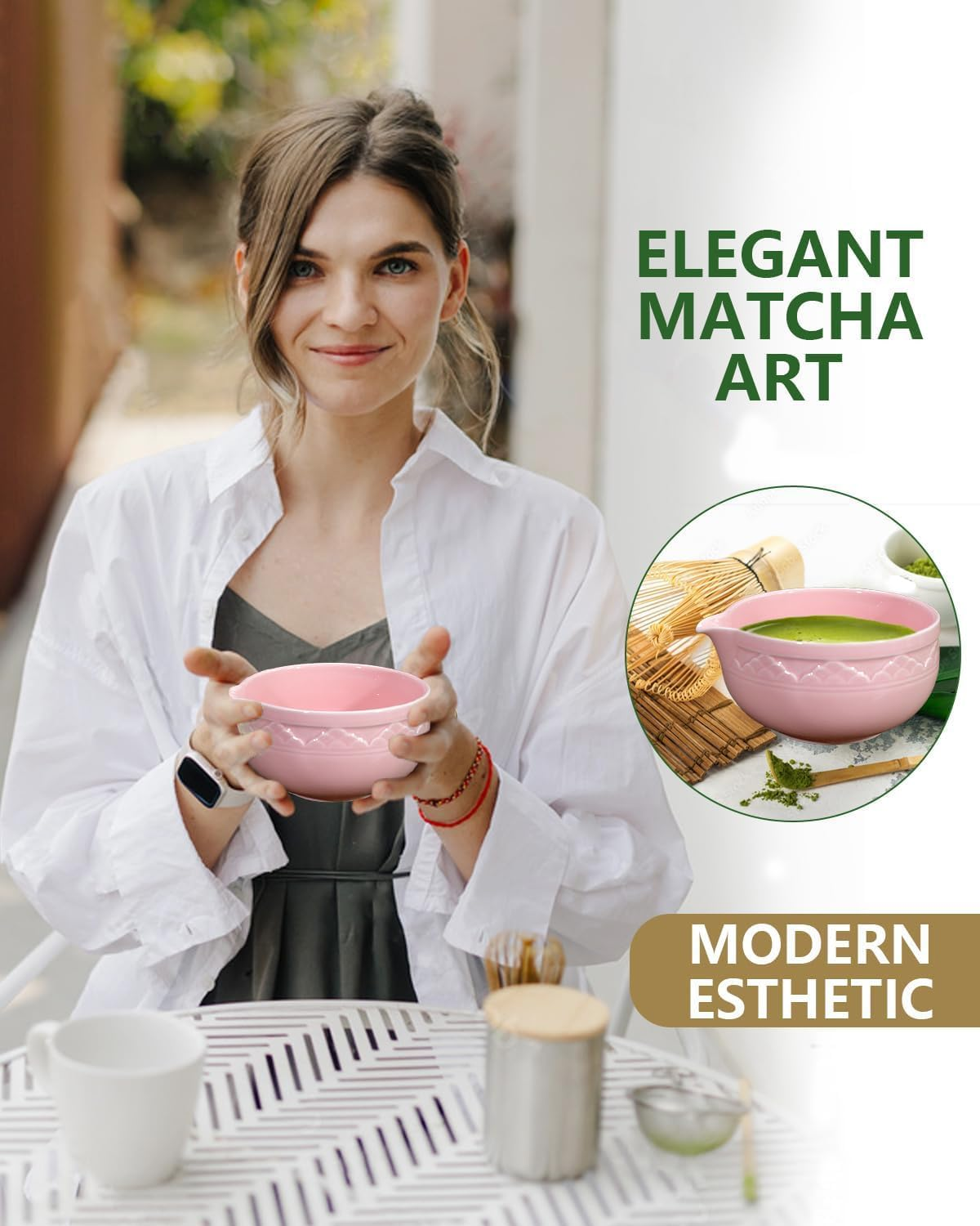 6 Pack Matcha Whisk Set, Japanese Tea Set Includes Matcha Bowl with Spout, Ba... - Picture 7 of 14