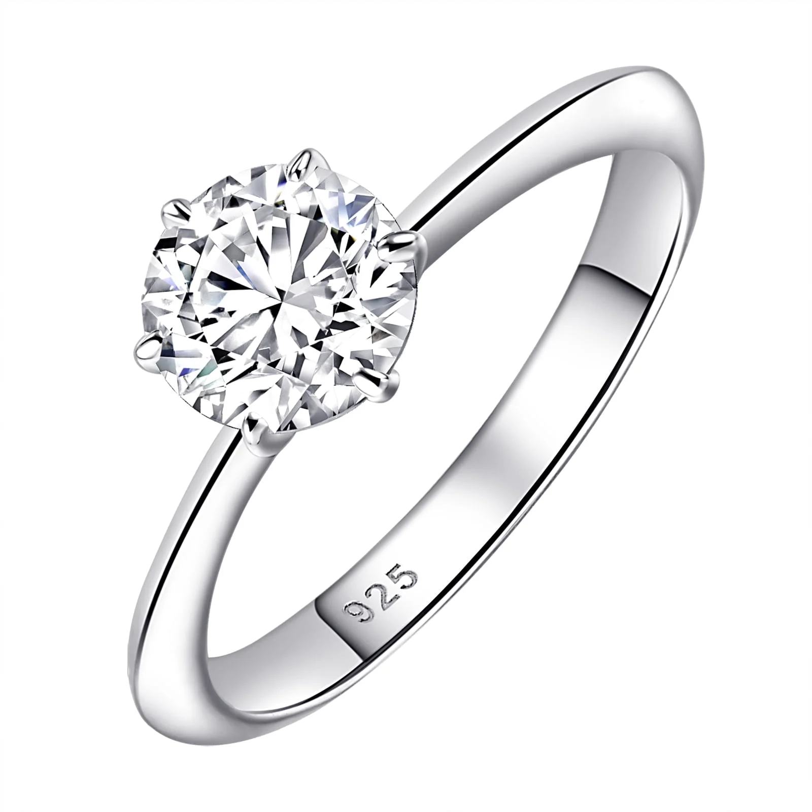 Moissanite Rings for Women 1 Ct Engagement Wedding Band 925 Sterling Silver round Solitaire Size 5