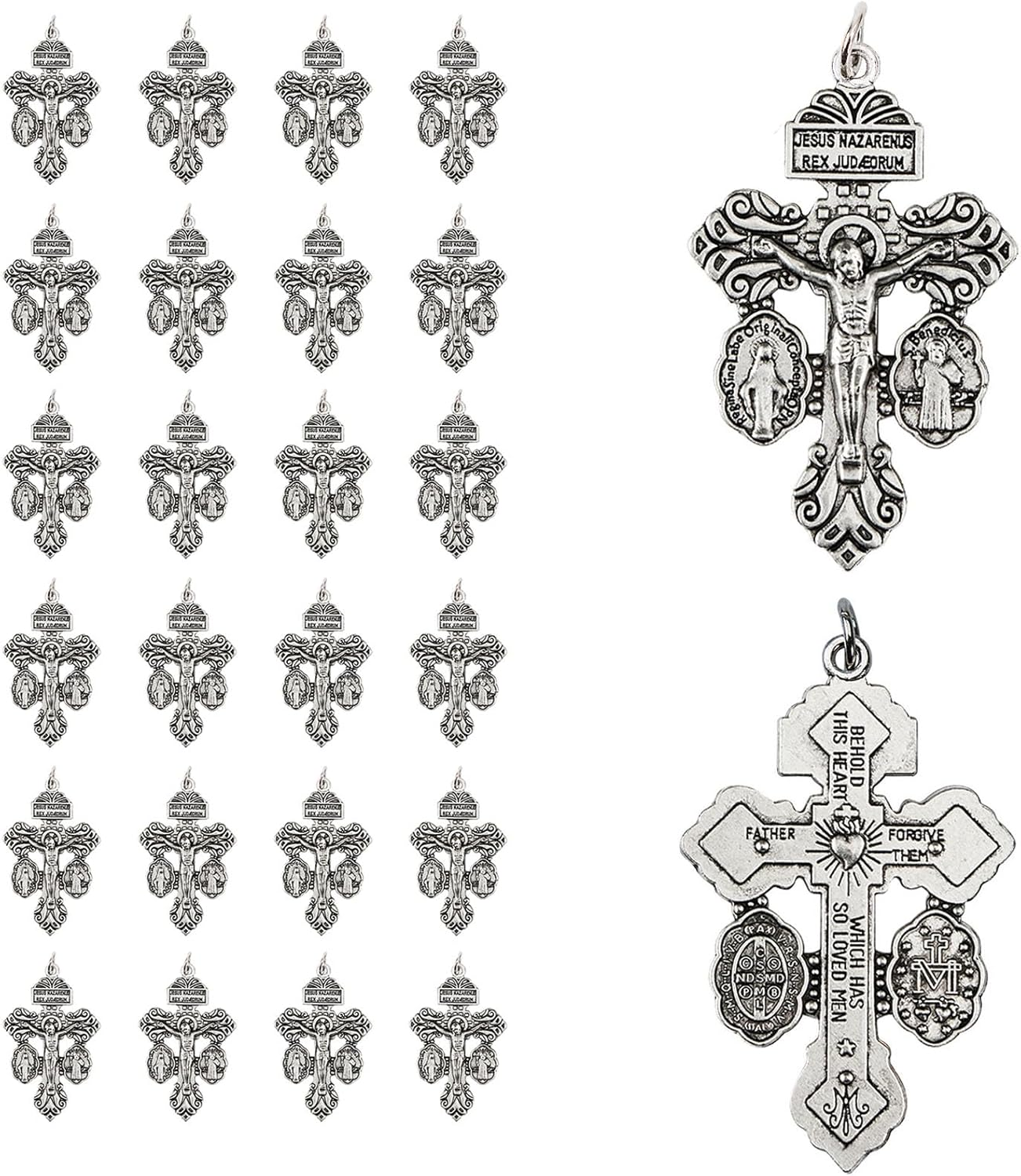 24 Pcs Pardon Crucifix for Rosary Making Supplies,Rosary Crosses Parts St Benedict Medal Rosaries Catholic Bulk,La Cruz Del Perdon Catolica,Crucifijo Del Perdon,Rosarios Catolicos