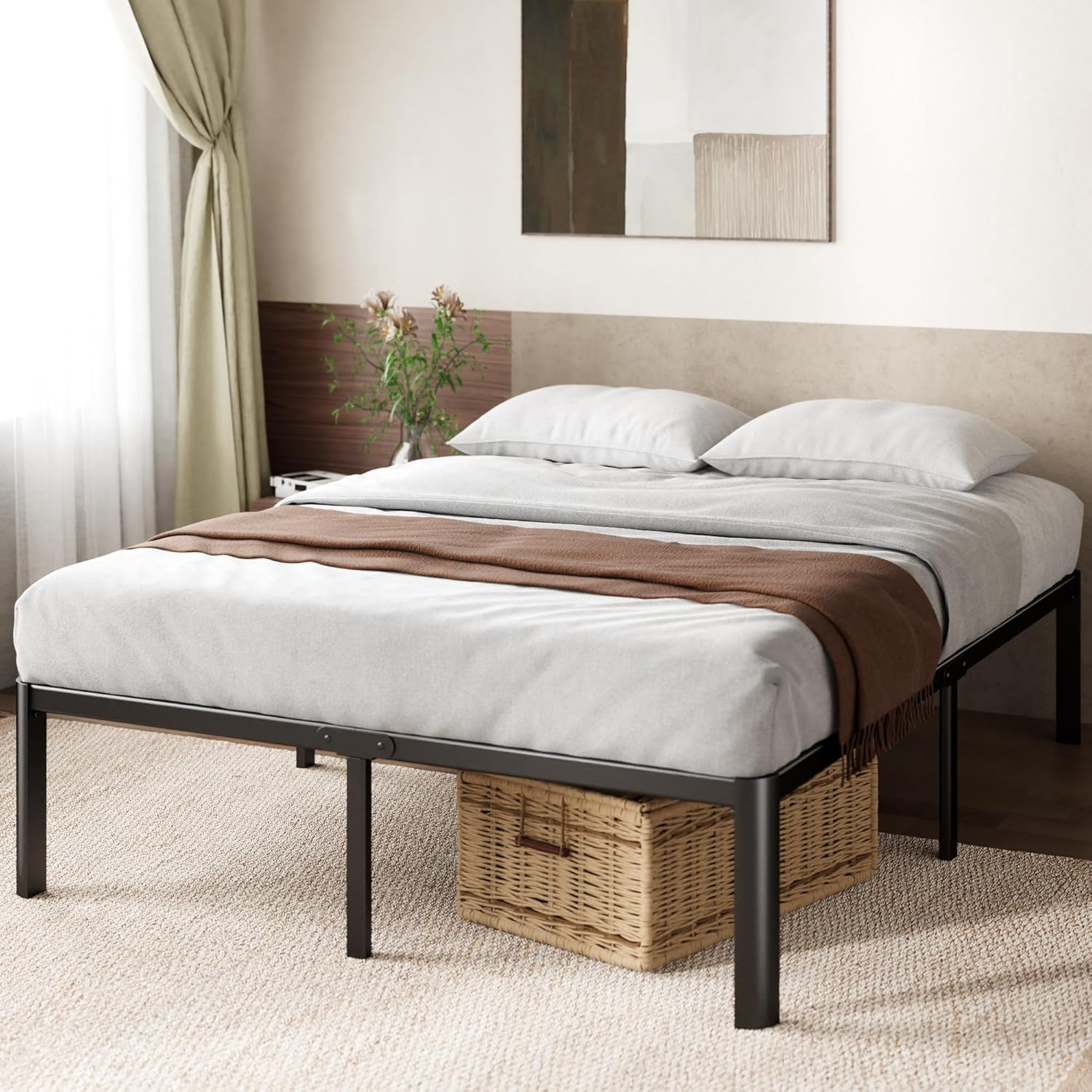 Zinus Van Queen Bed Frame 40cm Metal Bed Base | Steel Slat Mattress Support |... - Picture 5 of 16