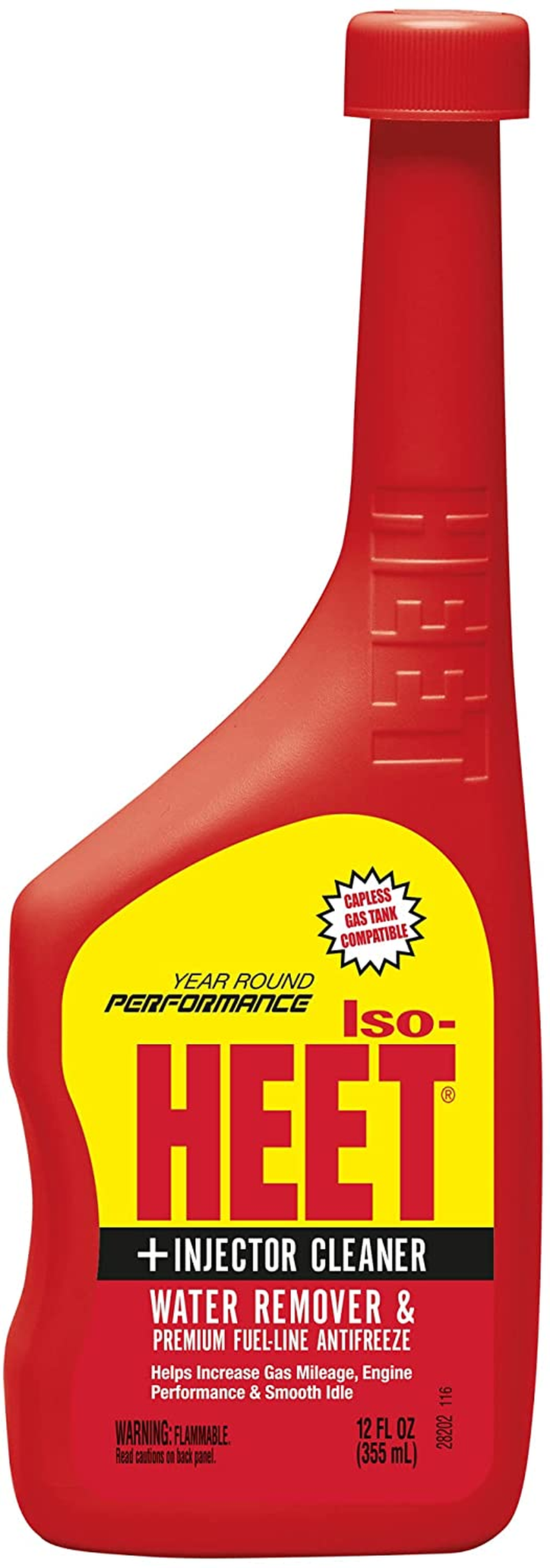 Iso- Water Remover and Premium Fuel Line Antifreeze + Injector Cleaner Helps Increase Gas Mileage Improves Engine Performance Year round Performance, 12 Fl. Oz. (28202) , Red