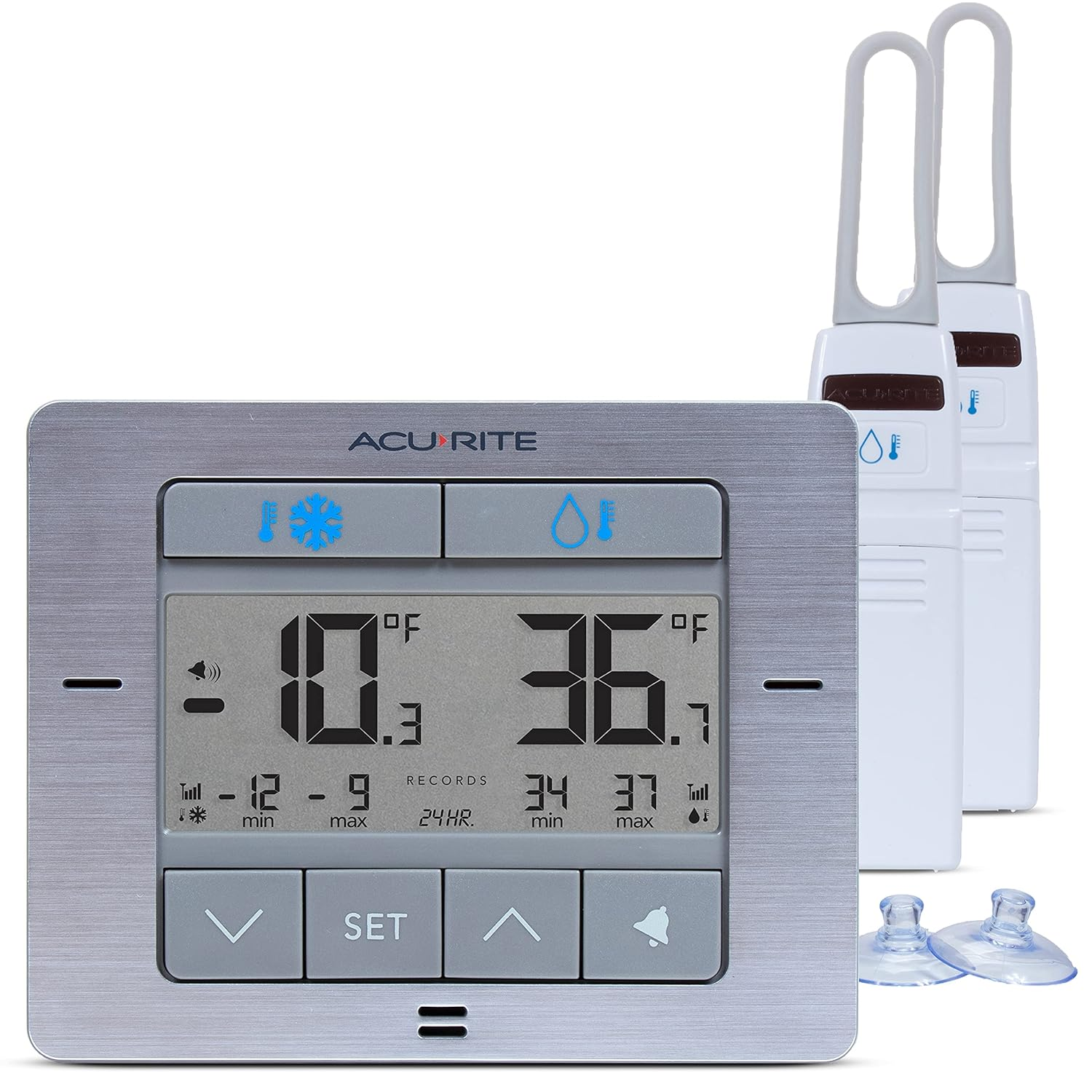 Acurite Digital Wireless Fridge and Freezer Thermometer with Alarm, Max/Min Temperature for Home and Restaurants (00515M) 4.25