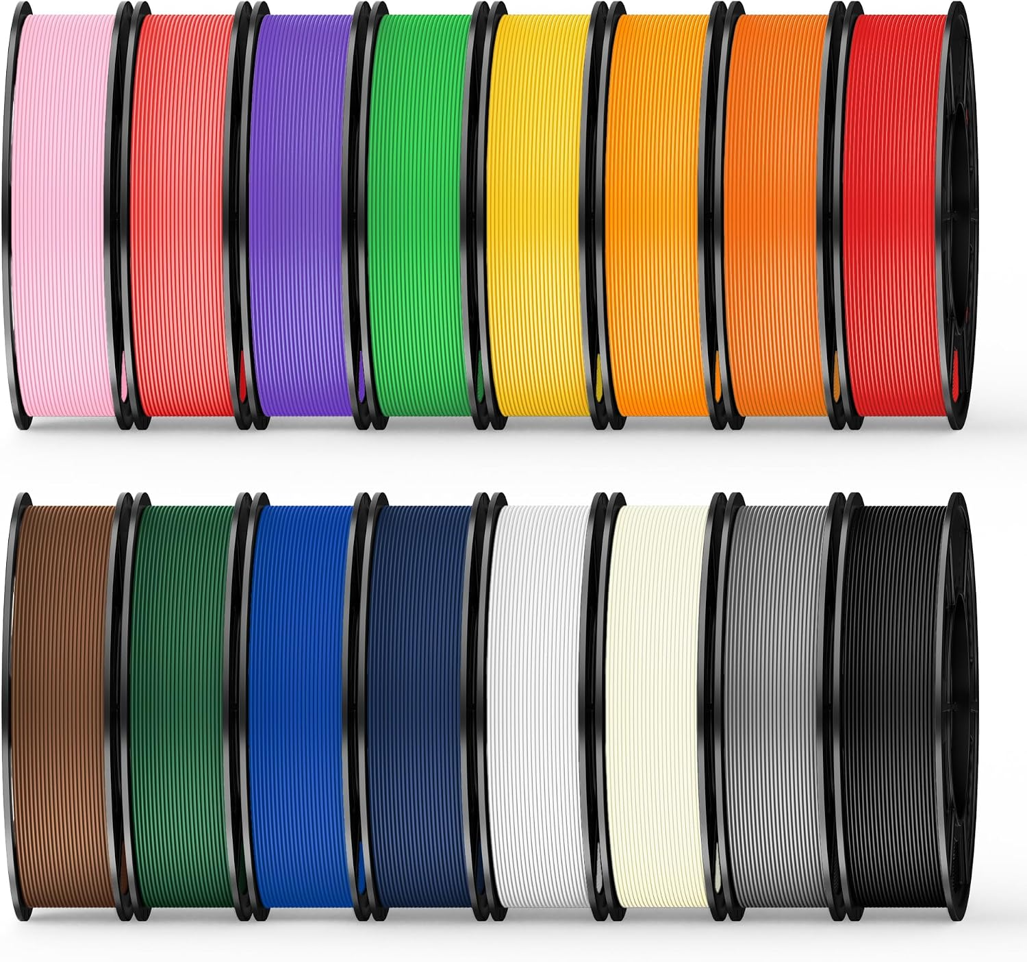 UJOY3D 16 Color Pack PLA+ Filament Bundle, Multicolor PLA+ 3D Printer Filament 1.75Mm, High Speed 3D Printing Material, Individually Vacuum Packed, 0.25Kg per Spool, 16 Pack, Total 4Kg