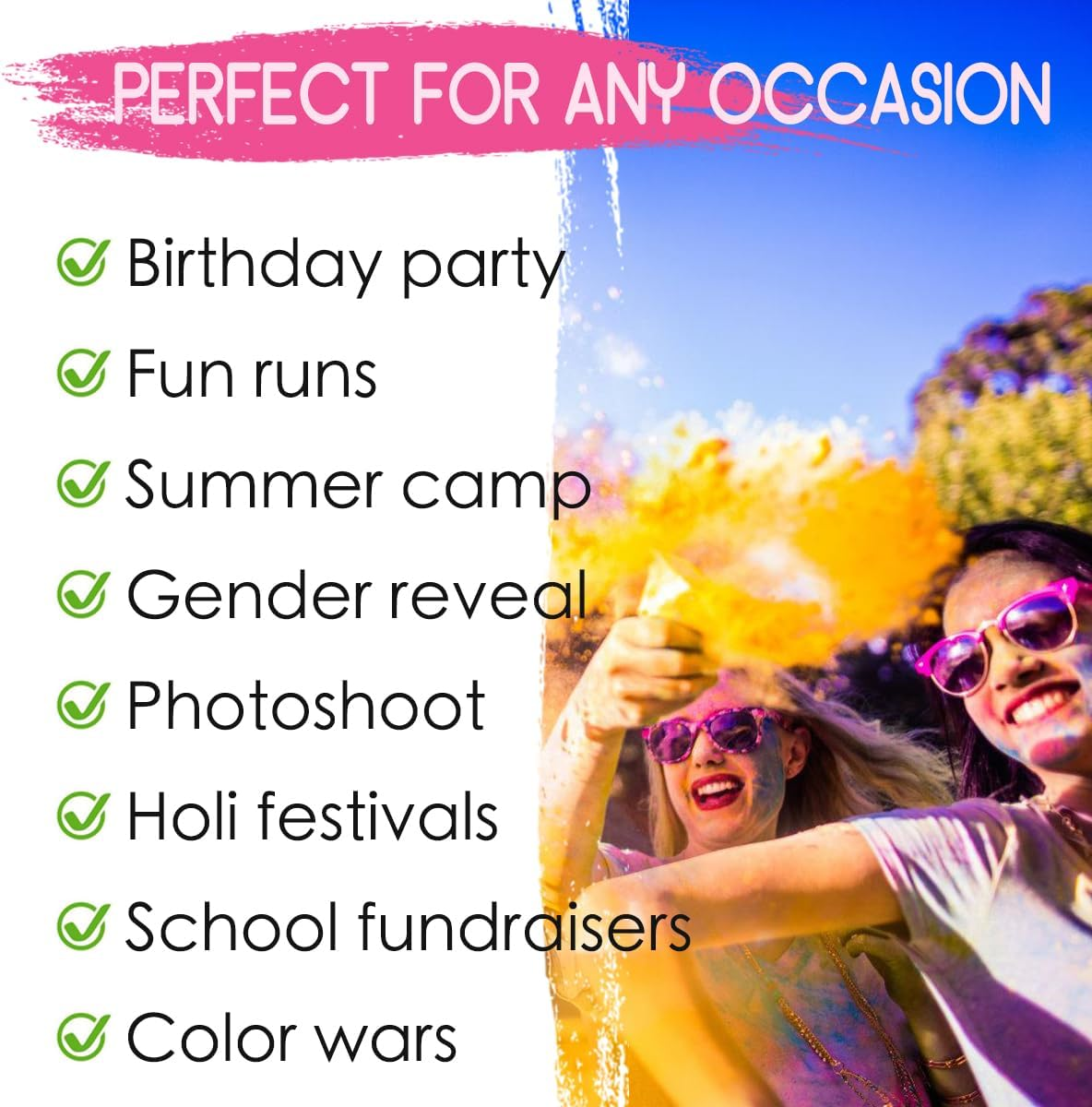 ARELUX Color Powder Balls-12 Packs Holi Powder Colors Chalk Balls,200+ Throws... - Picture 8 of 13