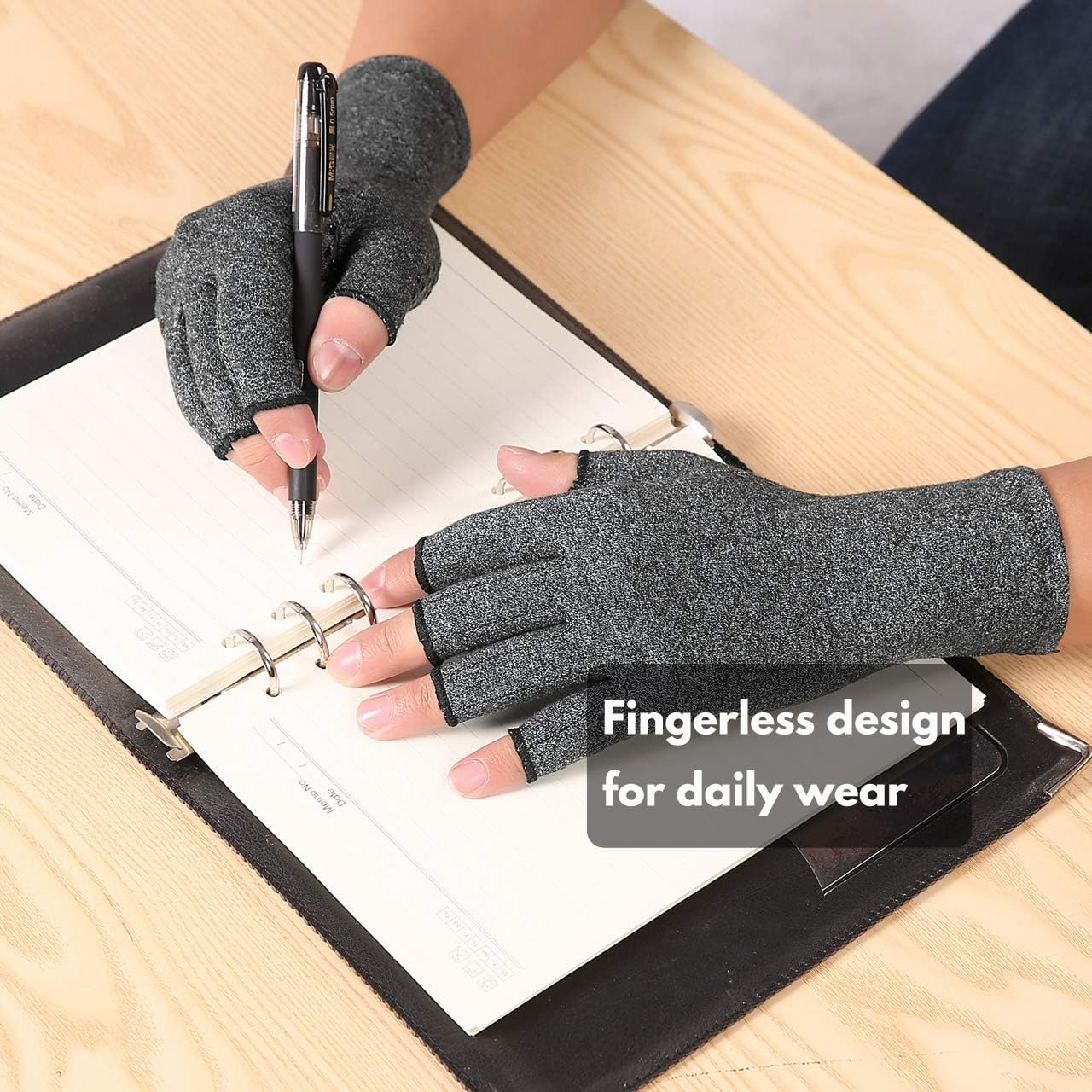 Compression Arthritis Gloves Fingerless with Grips(1 Pair)-T Tersely Warmth T... - Picture 7 of 14