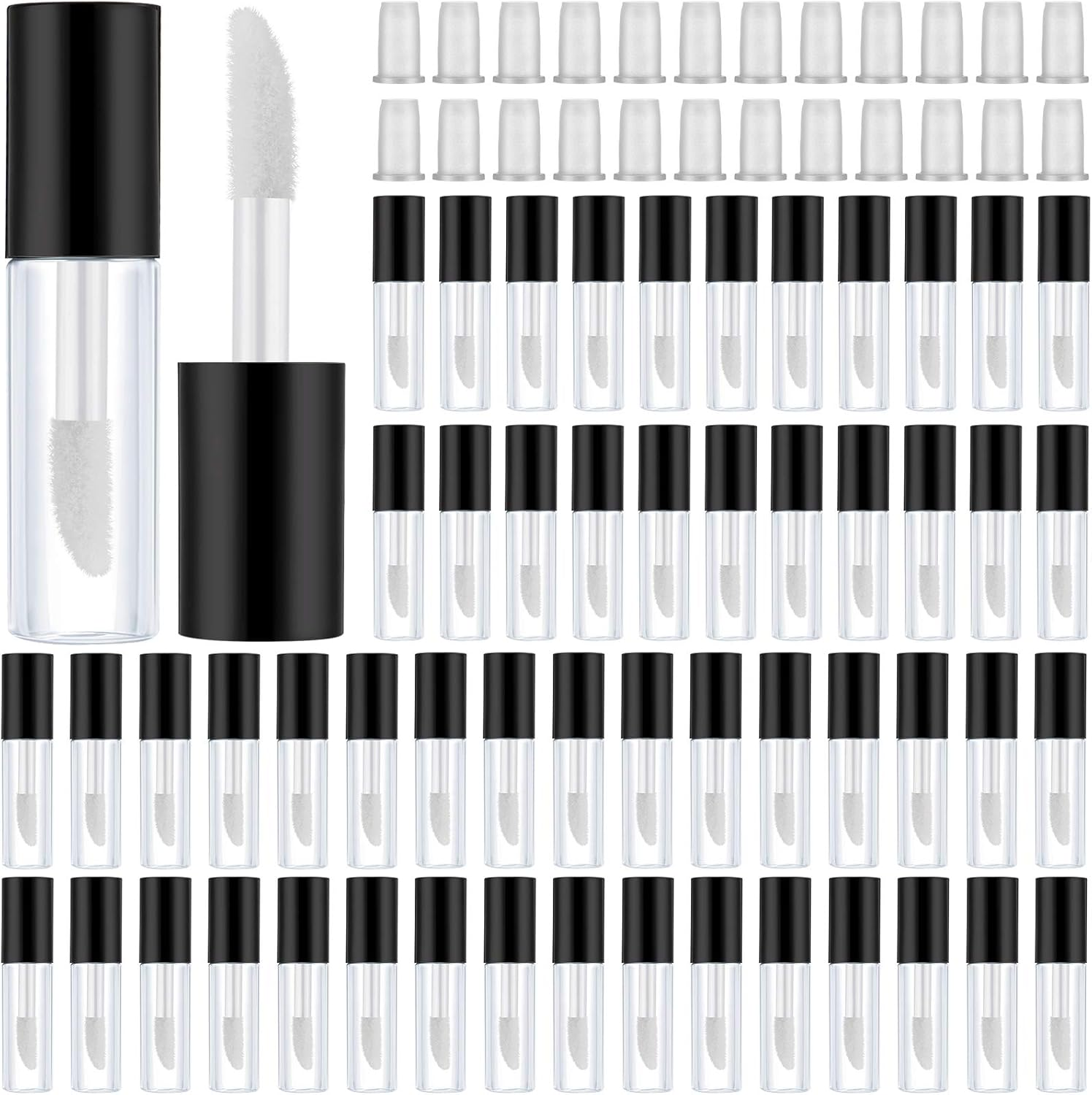 Patelai 100 Pieces 1.2 ml Clear Mini Lip Gloss Tube Refillable Empty Lip Balm... - Picture 3 of 4