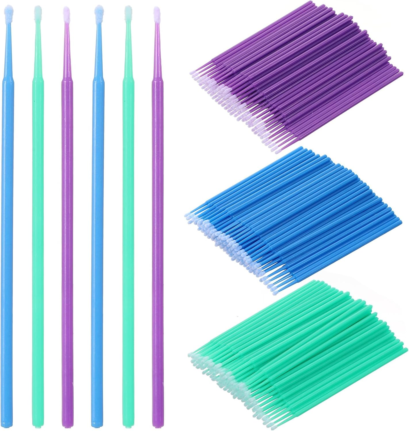 300Pcs Micro Applicator Brush,Microbrush Applicators,Touch up Paint Brushes for Automotive Paint Chip Repair Disposable,3 Different Sizes Disposable Micro Brushes(1.5/2/2.5 Mm)