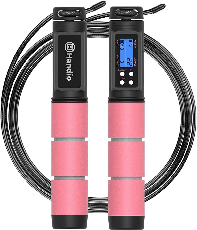 Jump Rope, Jump Rope with Counter, Workout Jumping Rope with Steel Ball Bearings, Adjustable Length Speed Skipping Rope for Men Women Kids Home Gym, Crossfit, Fitness Exercise